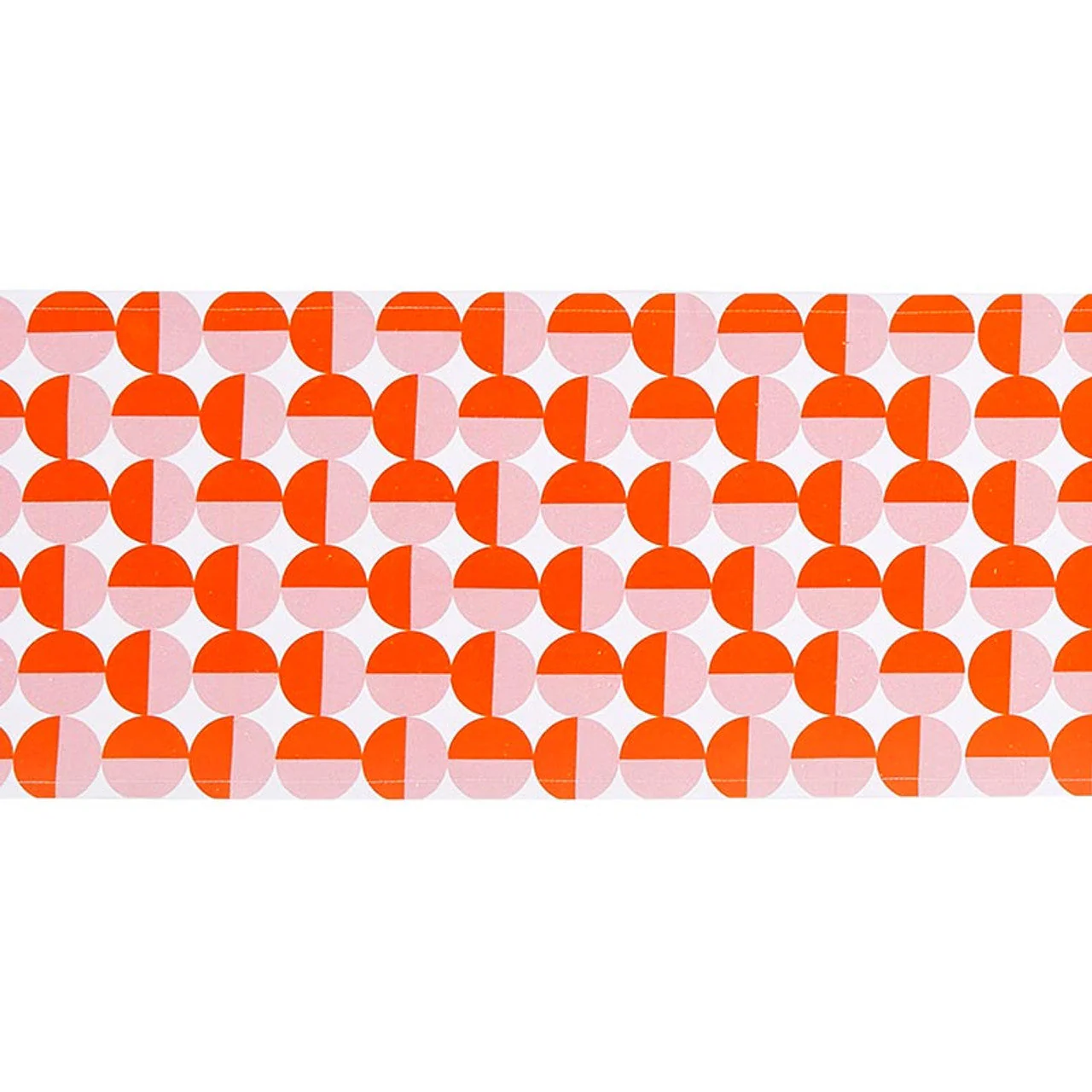 Retro Rounds Fabric Table Runner | Orange and Pink Circles Design | 13" x 70" - Image 2