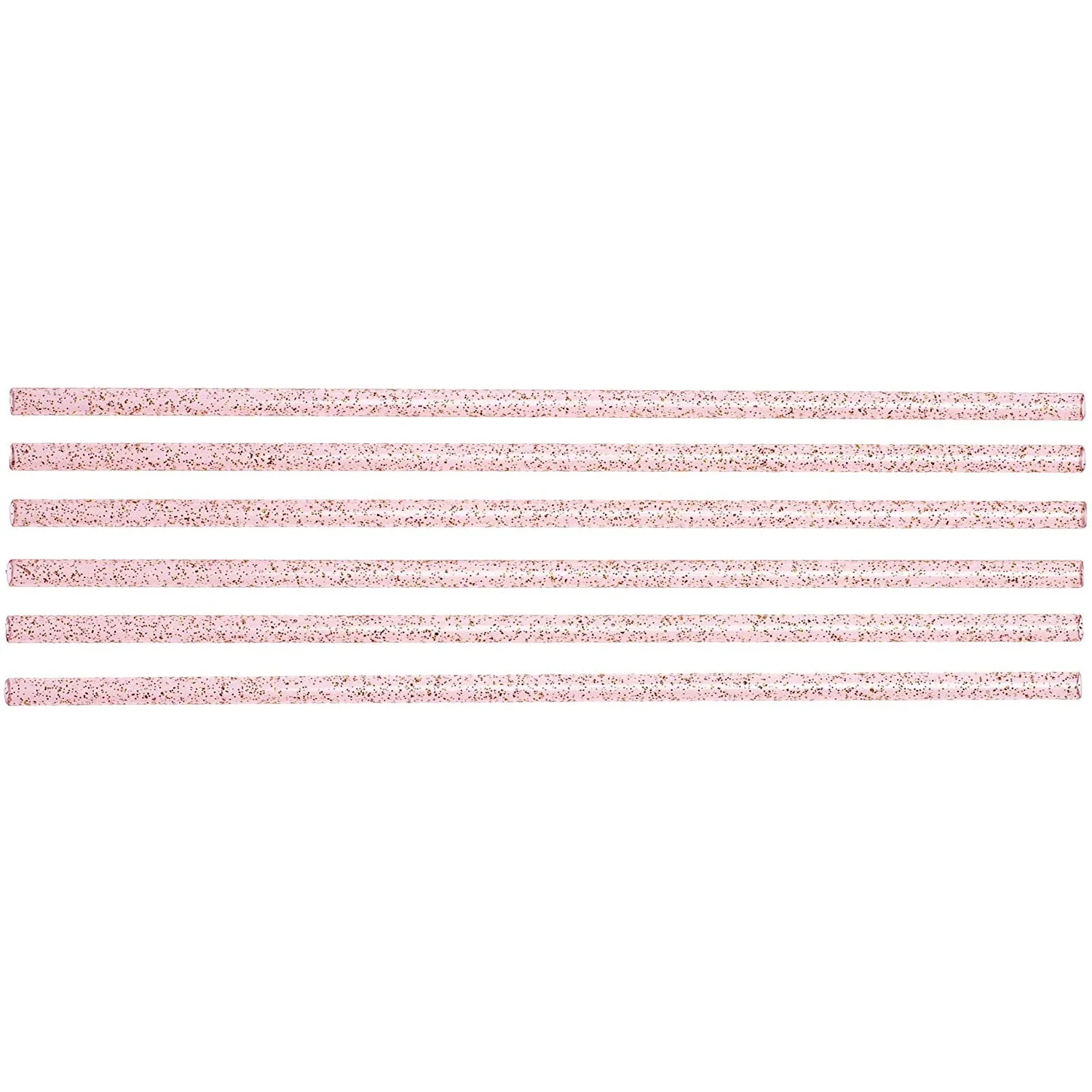 Set of 6 Pink Glitter Reusable Straws | BPA-Free Acrylic | 11" Extra Long Elegant Straws - Image 3