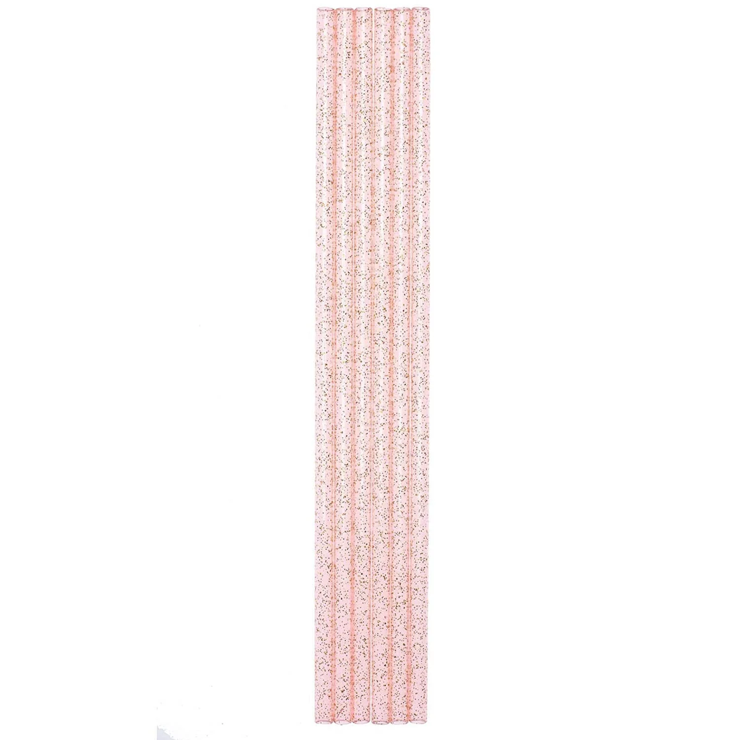 Set of 6 Pink Glitter Reusable Straws | BPA-Free Acrylic | 11" Extra Long Elegant Straws - Image 4