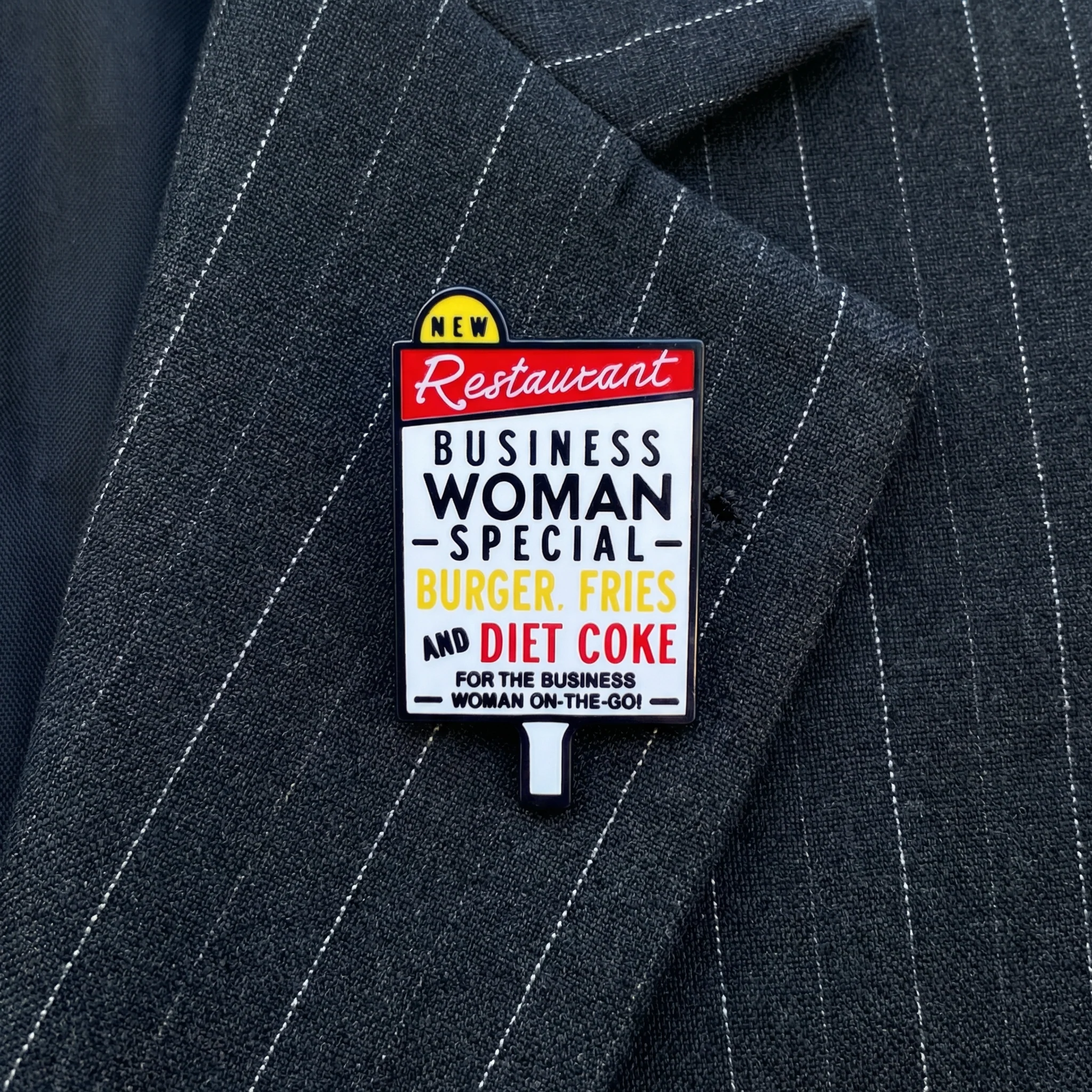 Romy & Michele Business Woman Special Enamel Pin | 90s Movie Quote Hard Lapel Pin - Image 2