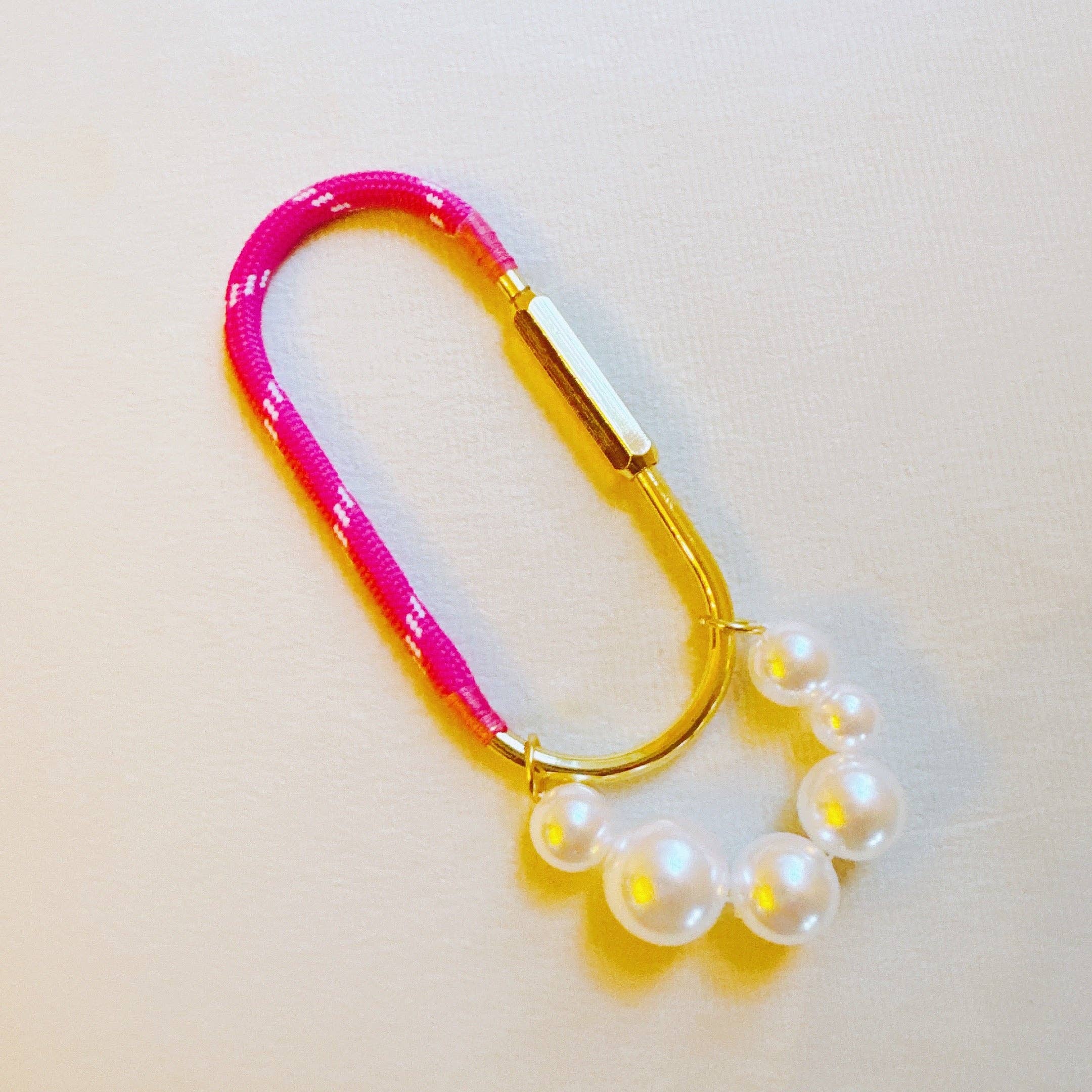 Carabiner Bag Charm | Roped and Pearled Shackle Bag Decor - Image 2