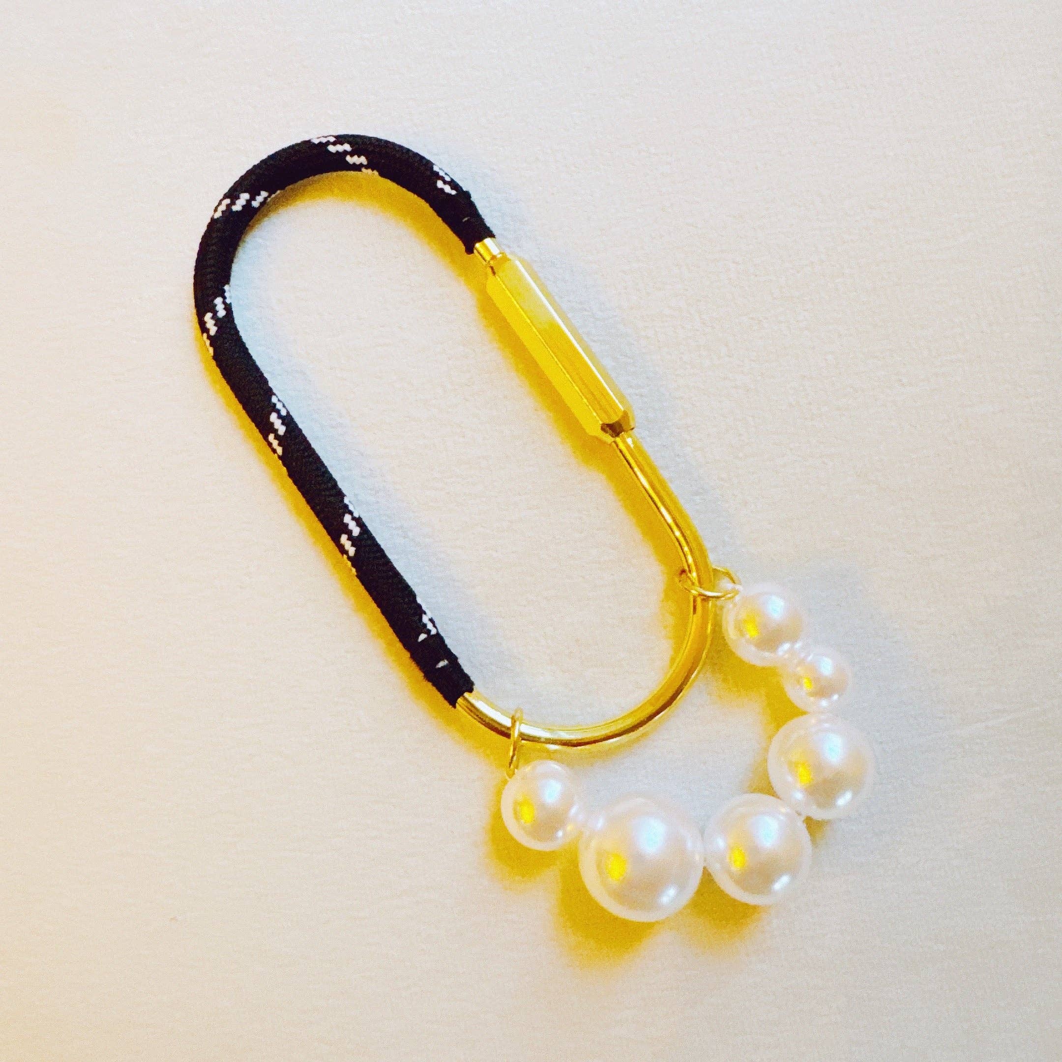 Carabiner Bag Charm | Roped and Pearled Shackle Bag Decor - Image 6