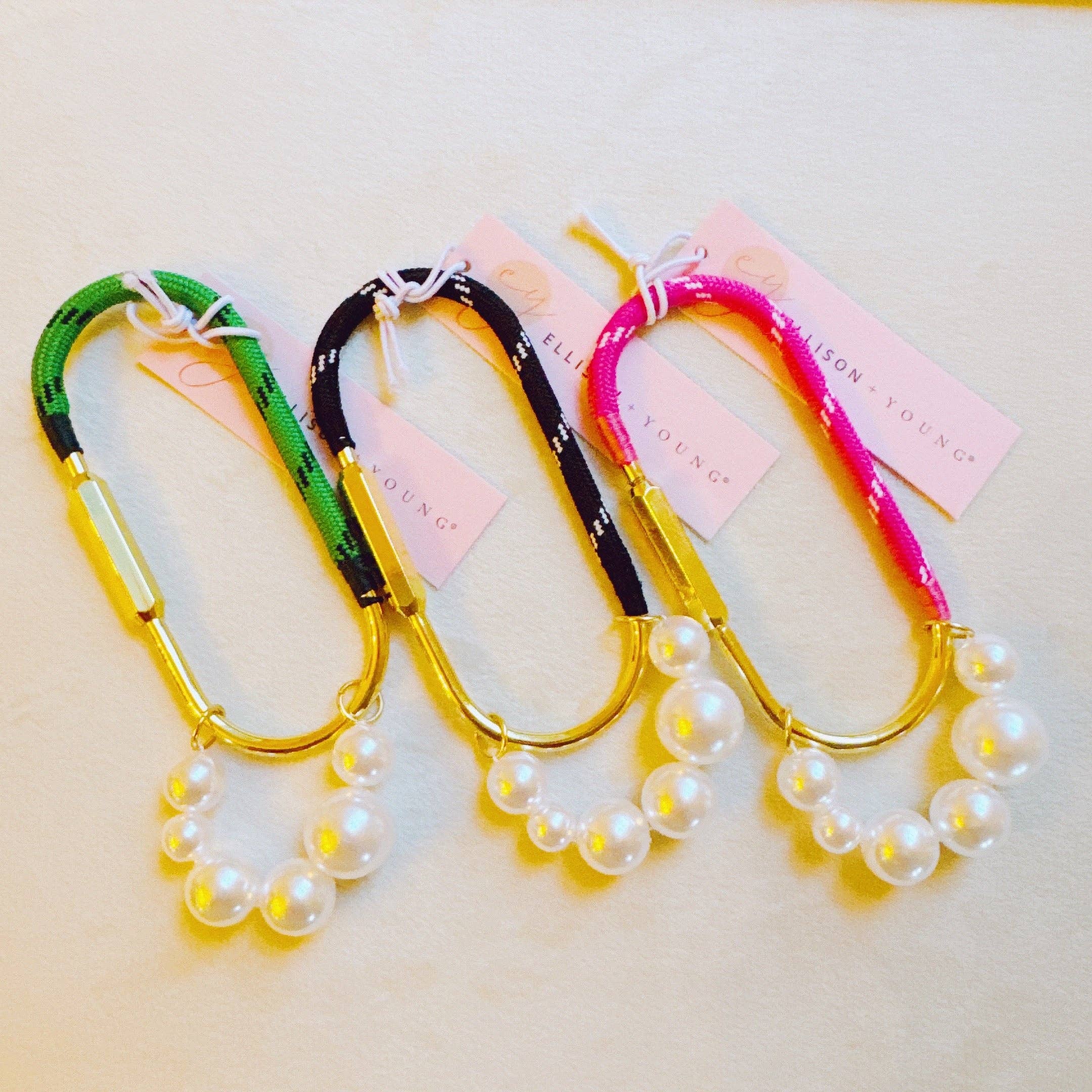 Carabiner Bag Charm | Roped and Pearled Shackle Bag Decor - Image 8