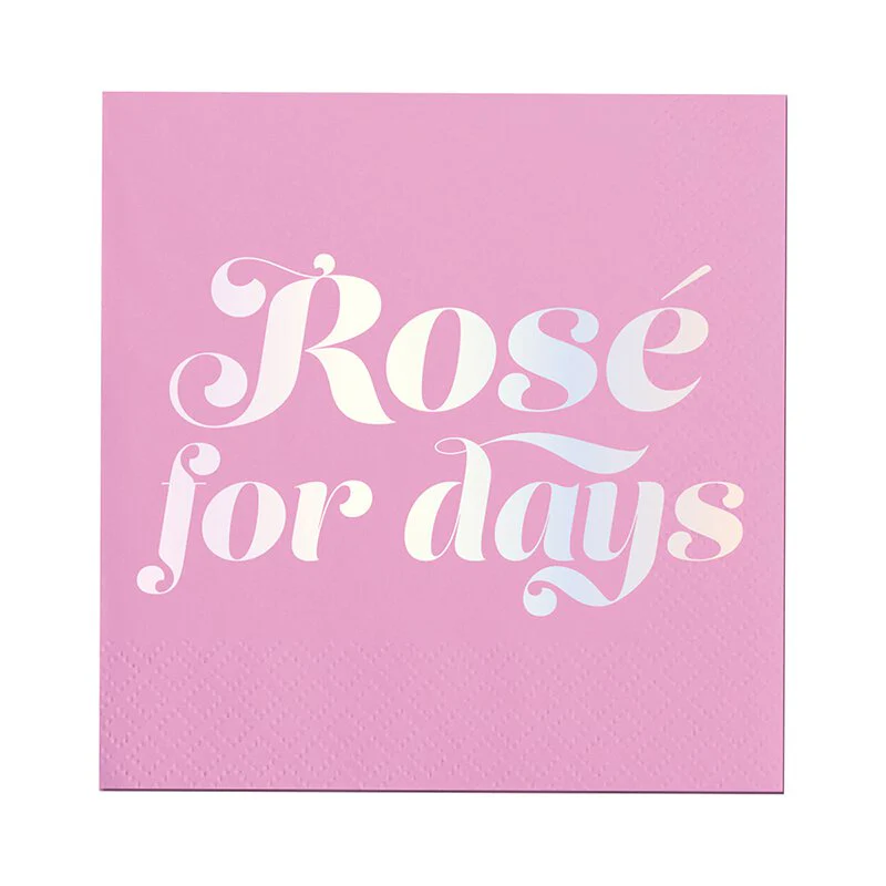 Rose For Days Foil Party/Beverage/Cocktail Napkins | 9.75" square - Image 2