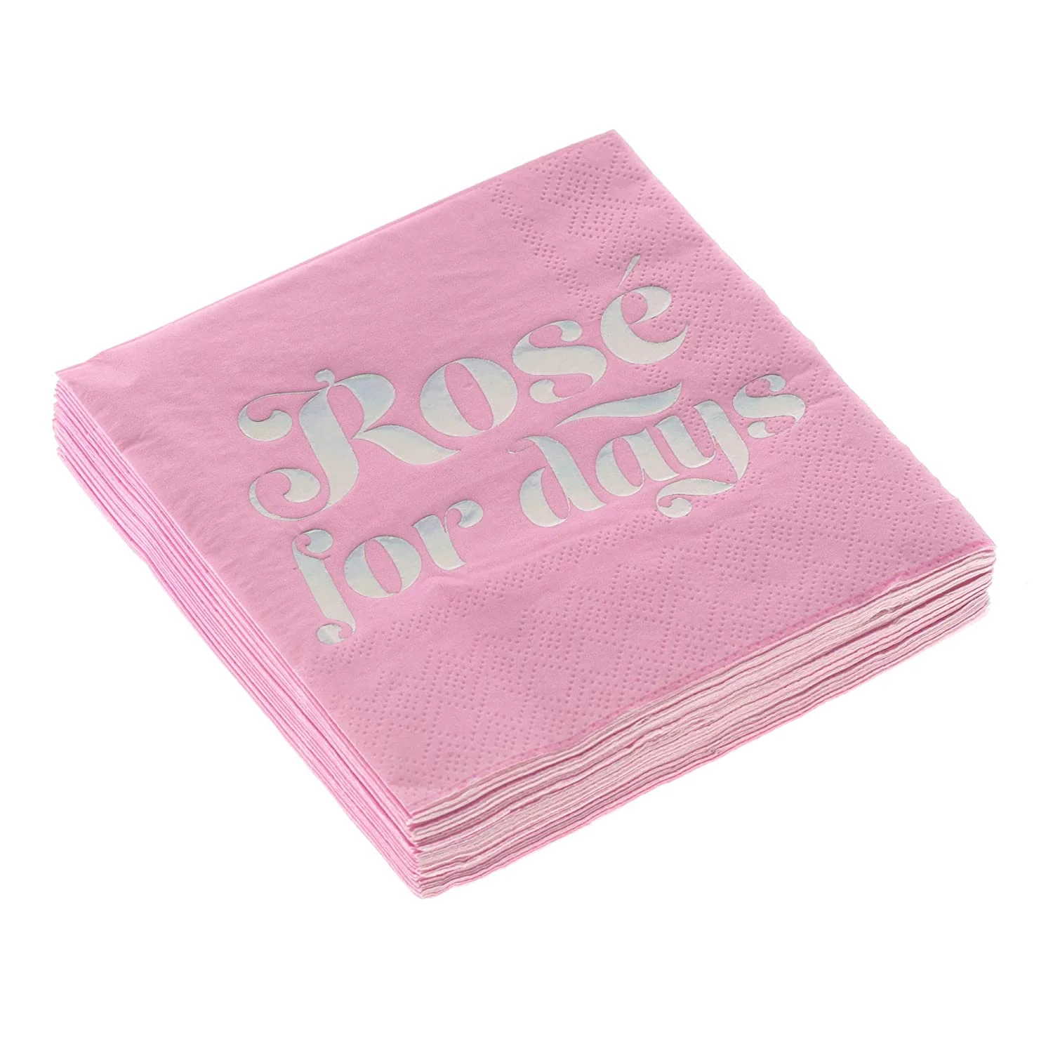 Rose For Days Foil Party/Beverage/Cocktail Napkins | 9.75" square - Image 3