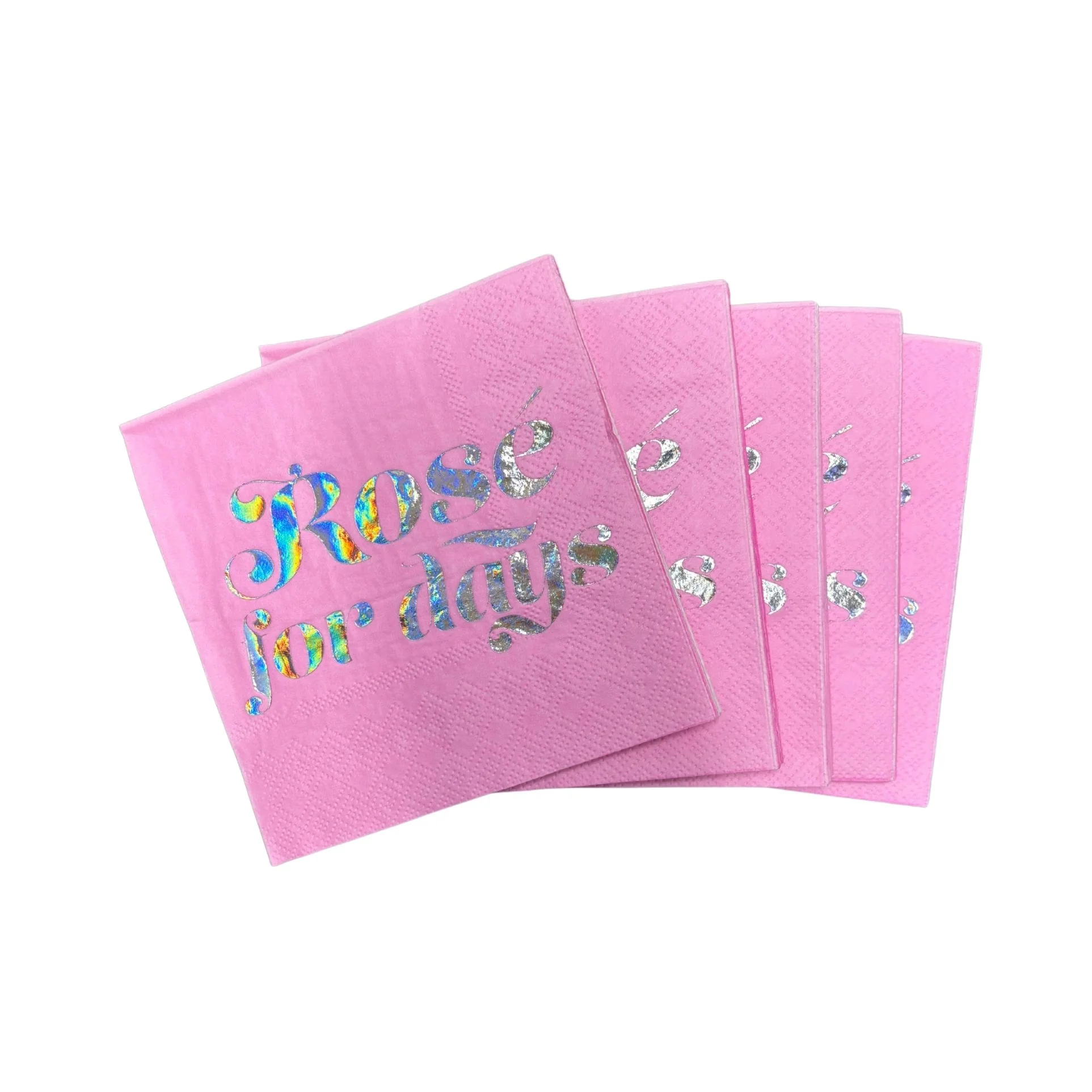 Rose For Days Foil Party/Beverage/Cocktail Napkins | 9.75" square - Image 4
