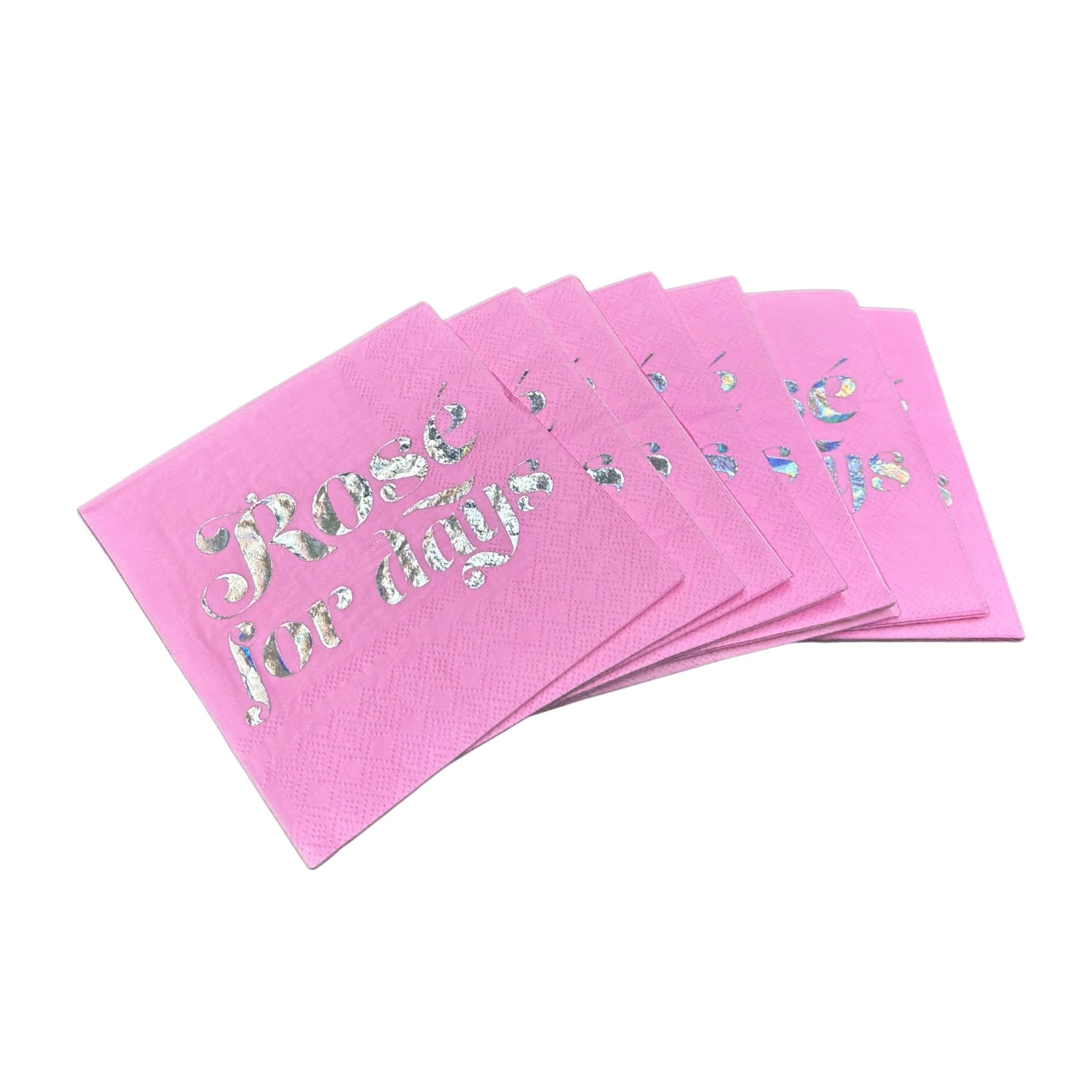 Rose For Days Foil Party/Beverage/Cocktail Napkins | 9.75" square - Image 8