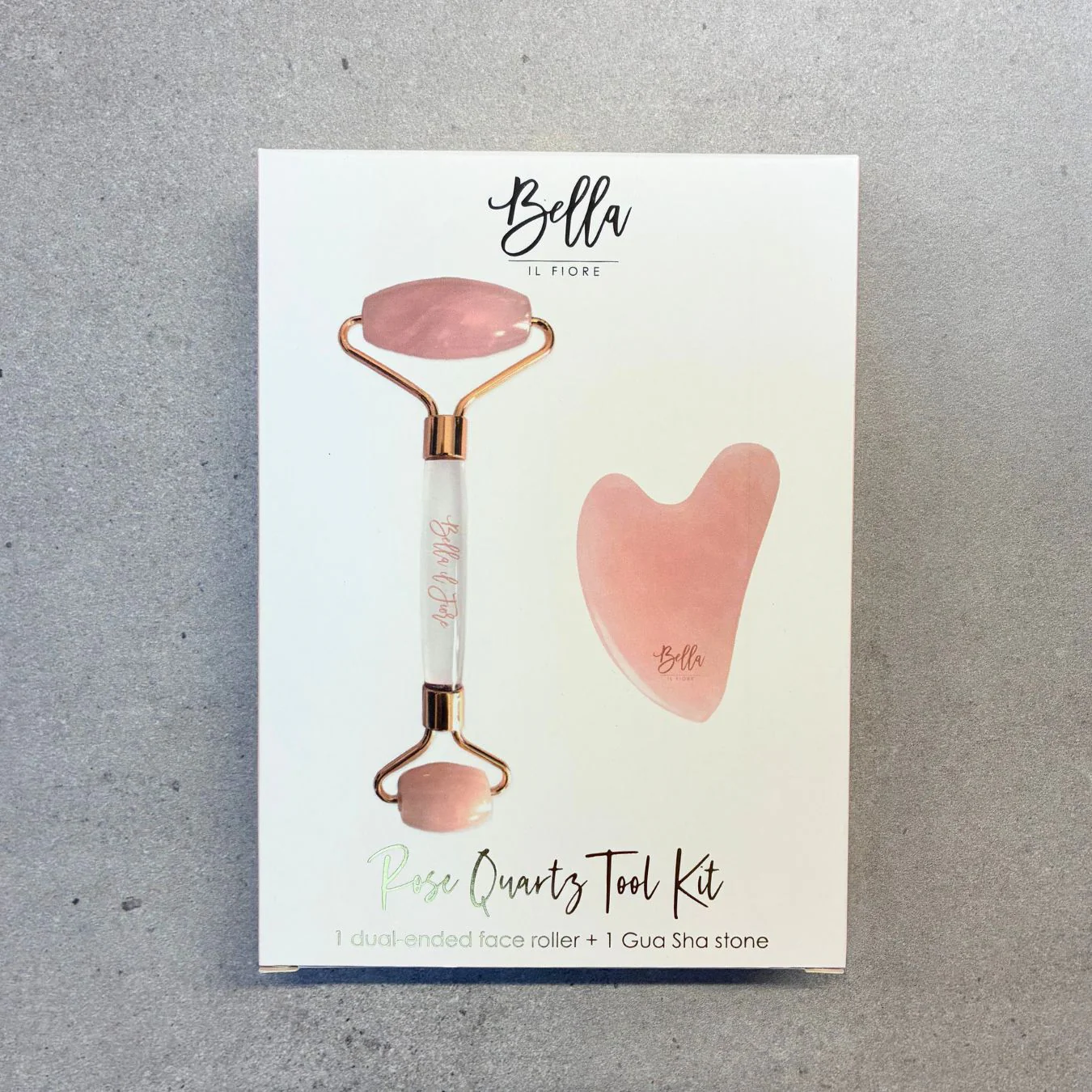Rose Quartz Roller and Gua Sha Stone Tool Kit in Gift Box - Image 5