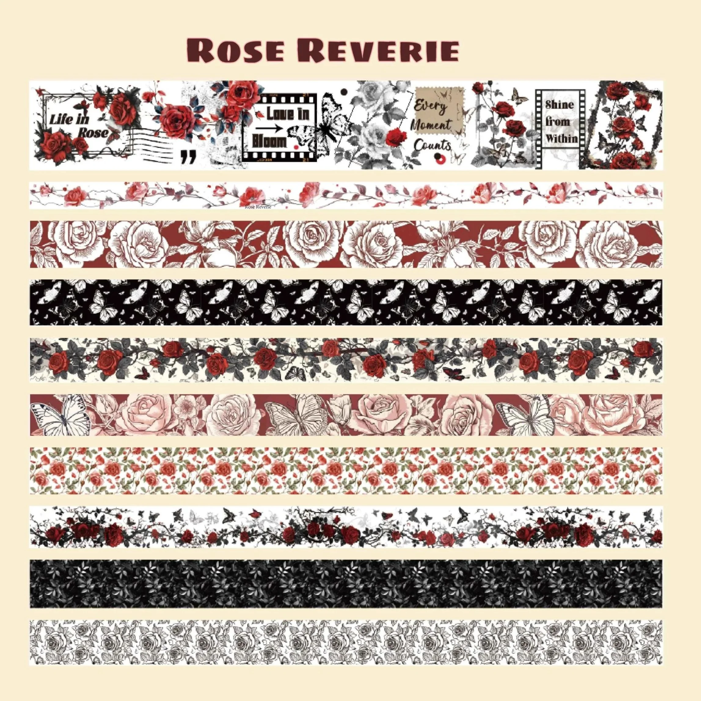 Rose Reverie Washi Tape Set | 20 Rolls Floral Tapes for Journals, Planners & Scrapbooking - Image 6