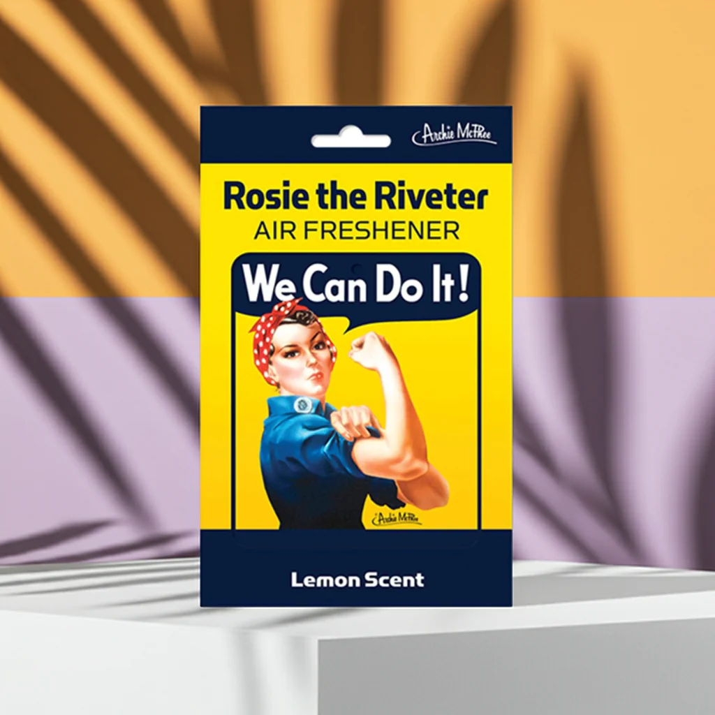Rosie the Riveter Hanging Air Freshener in Lemon Scent | Feminist Symbol Car Air Freshener - Image 6