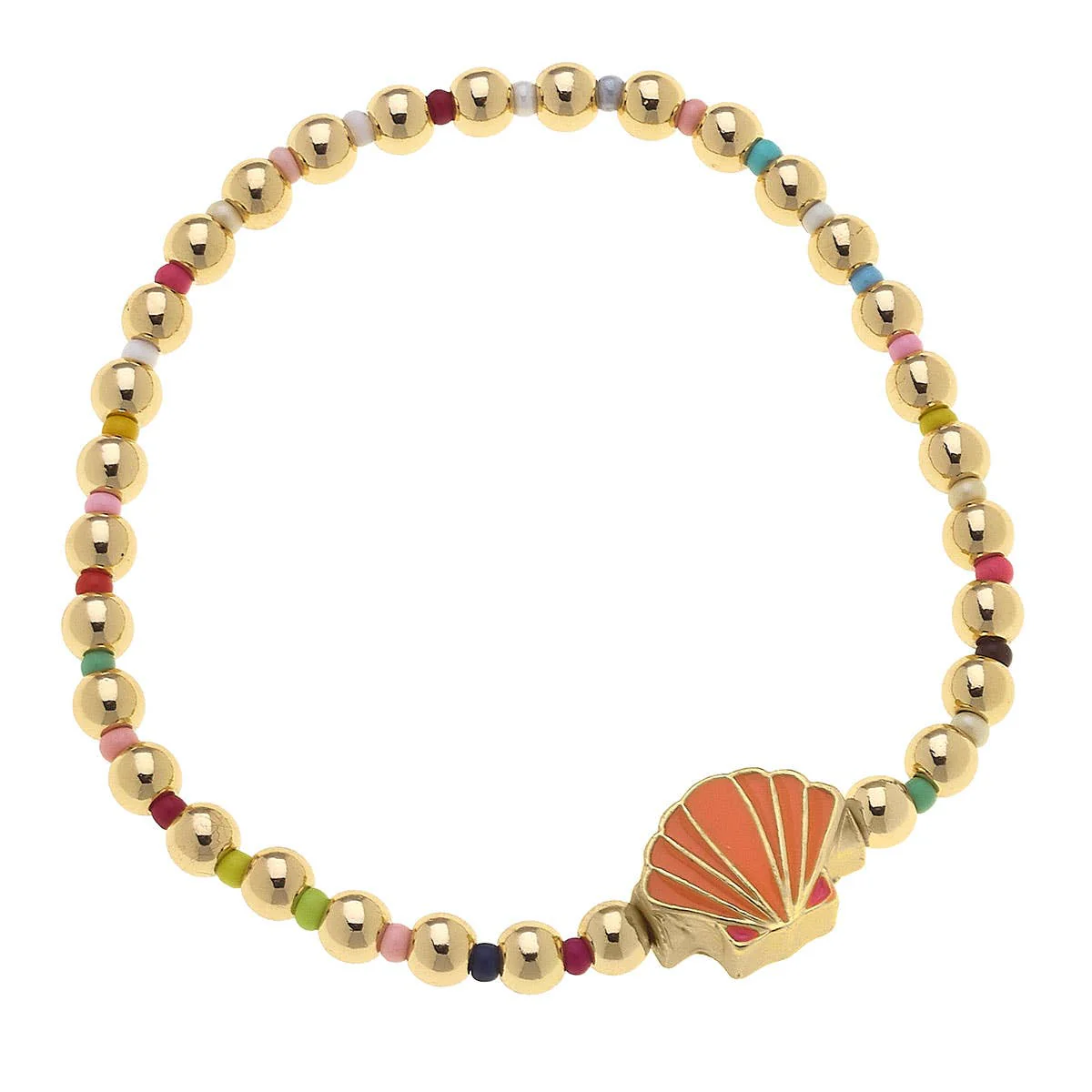 Kids Roxy Rainbow Beaded Children’s Bracelet with Cute Charm | Watermelon or Seashell - Image 3