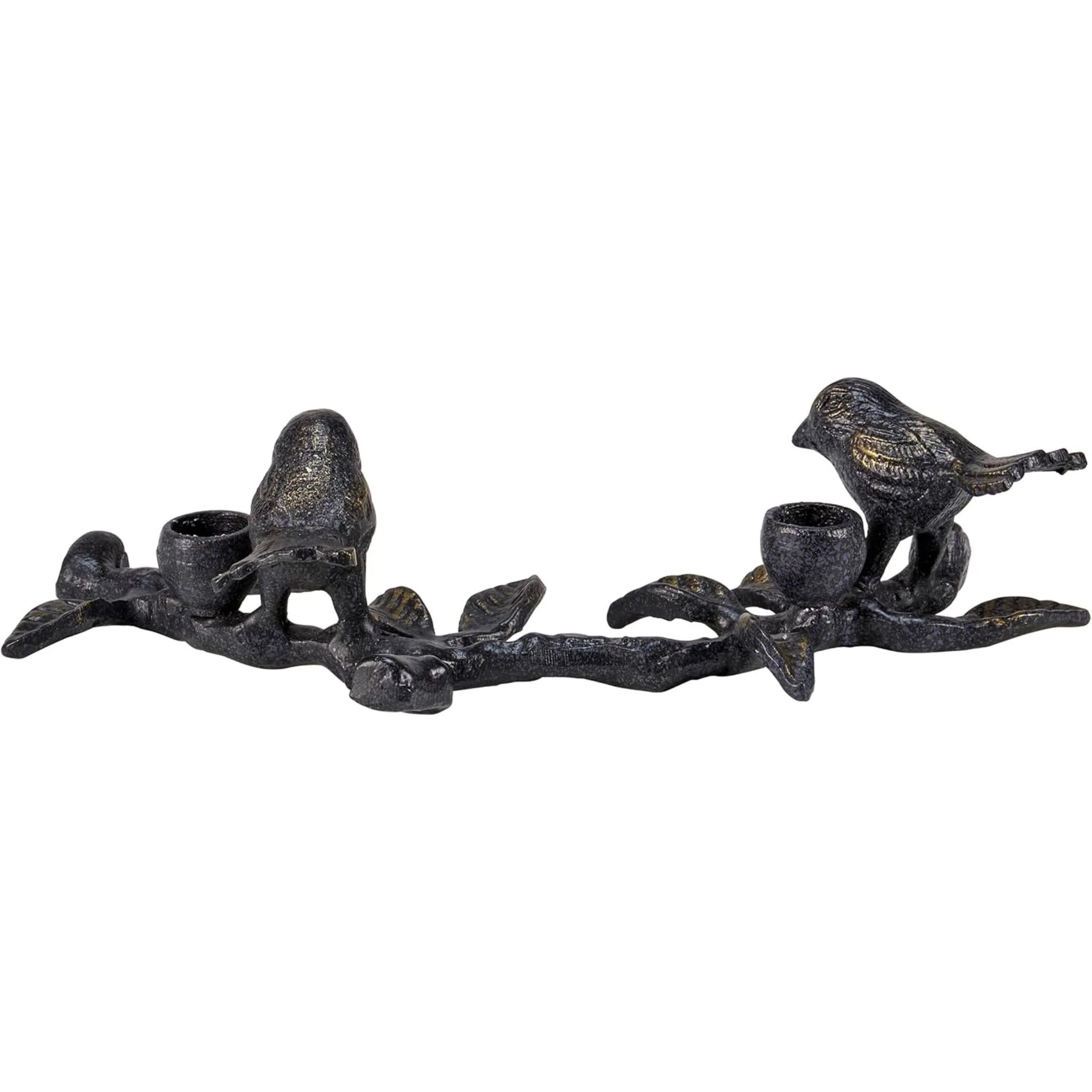 Rustic Birds On Limb Metal Candle Holder | Double Taper Candle Branch Decor - Image 3