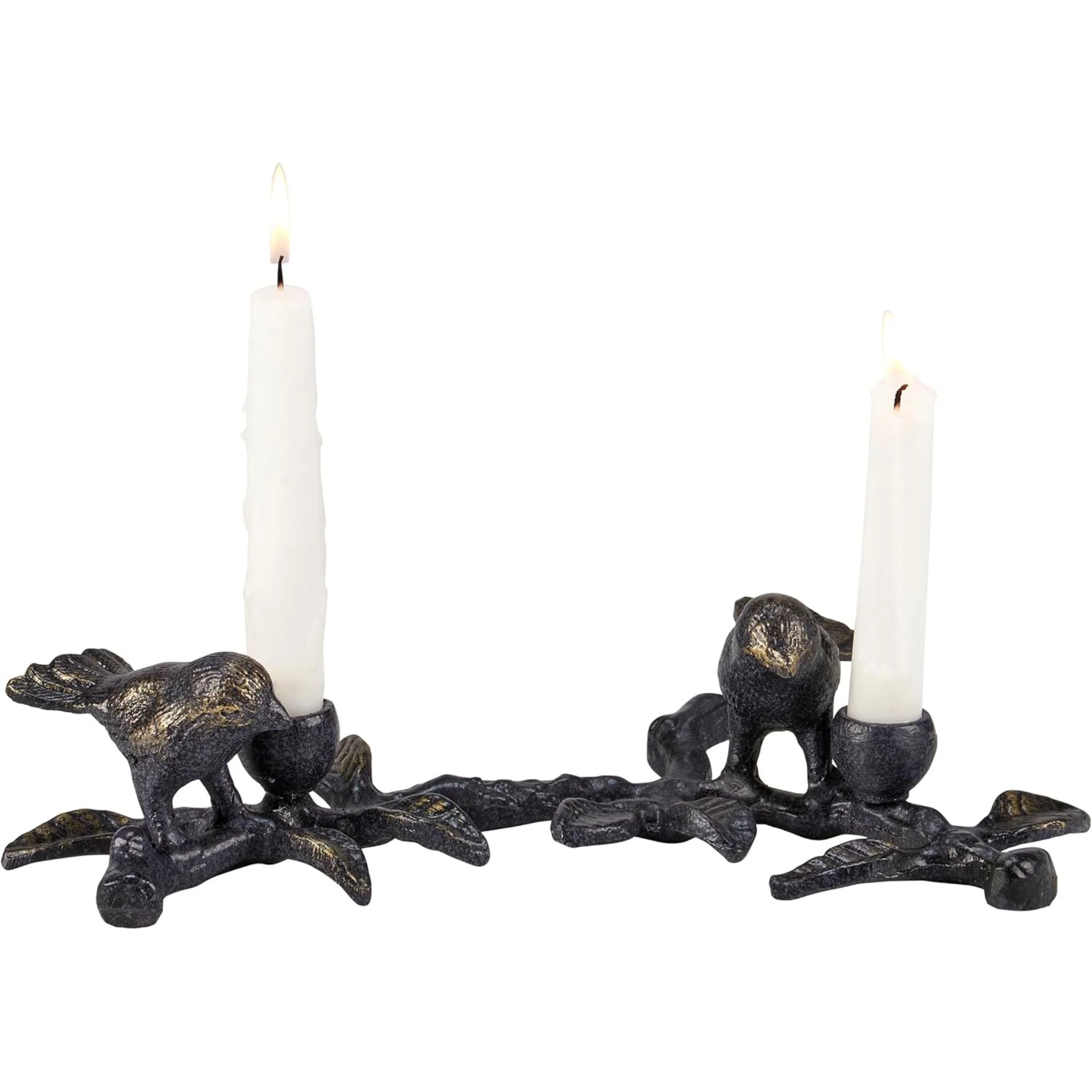 Rustic Birds On Limb Metal Candle Holder | Double Taper Candle Branch Decor - Image 6