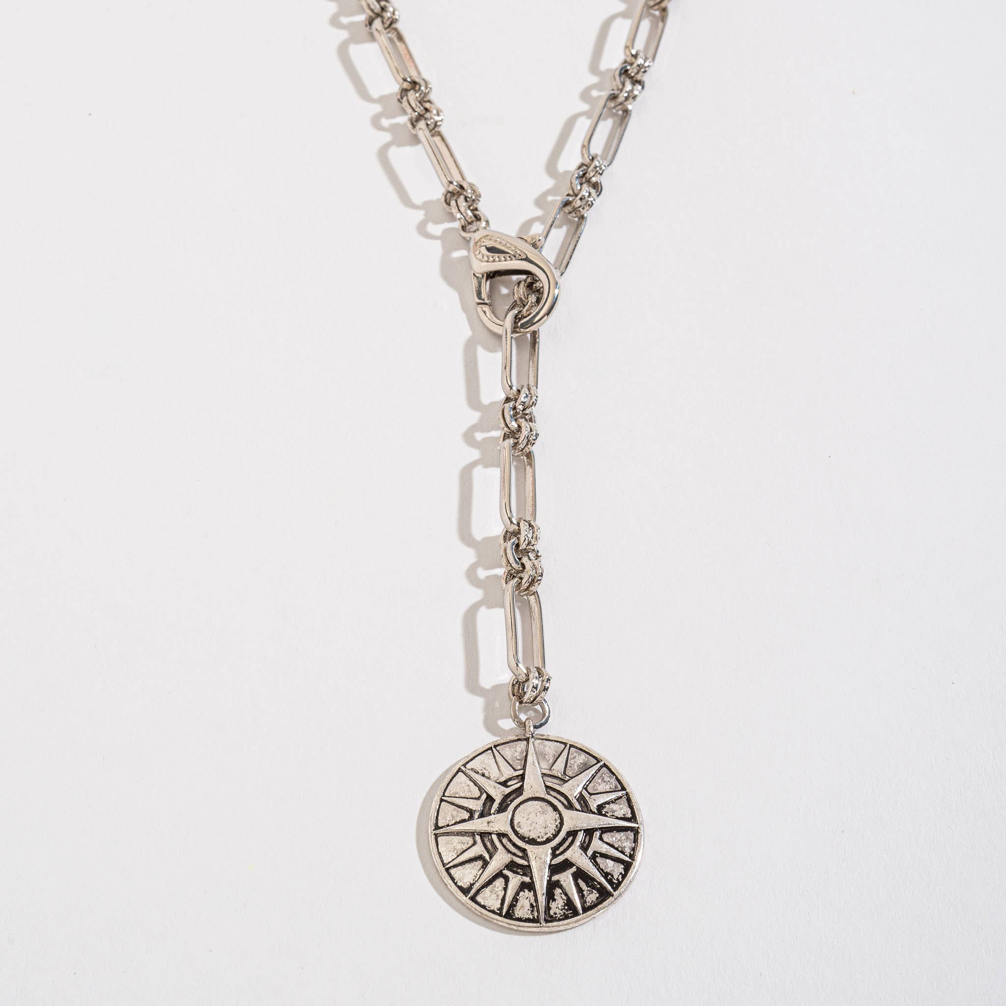 Compass Hidden Message Chain Pendant Necklace in Gold, Silver, or Black | "Trust Your Inner Compass" Gift Necklace - Image 3