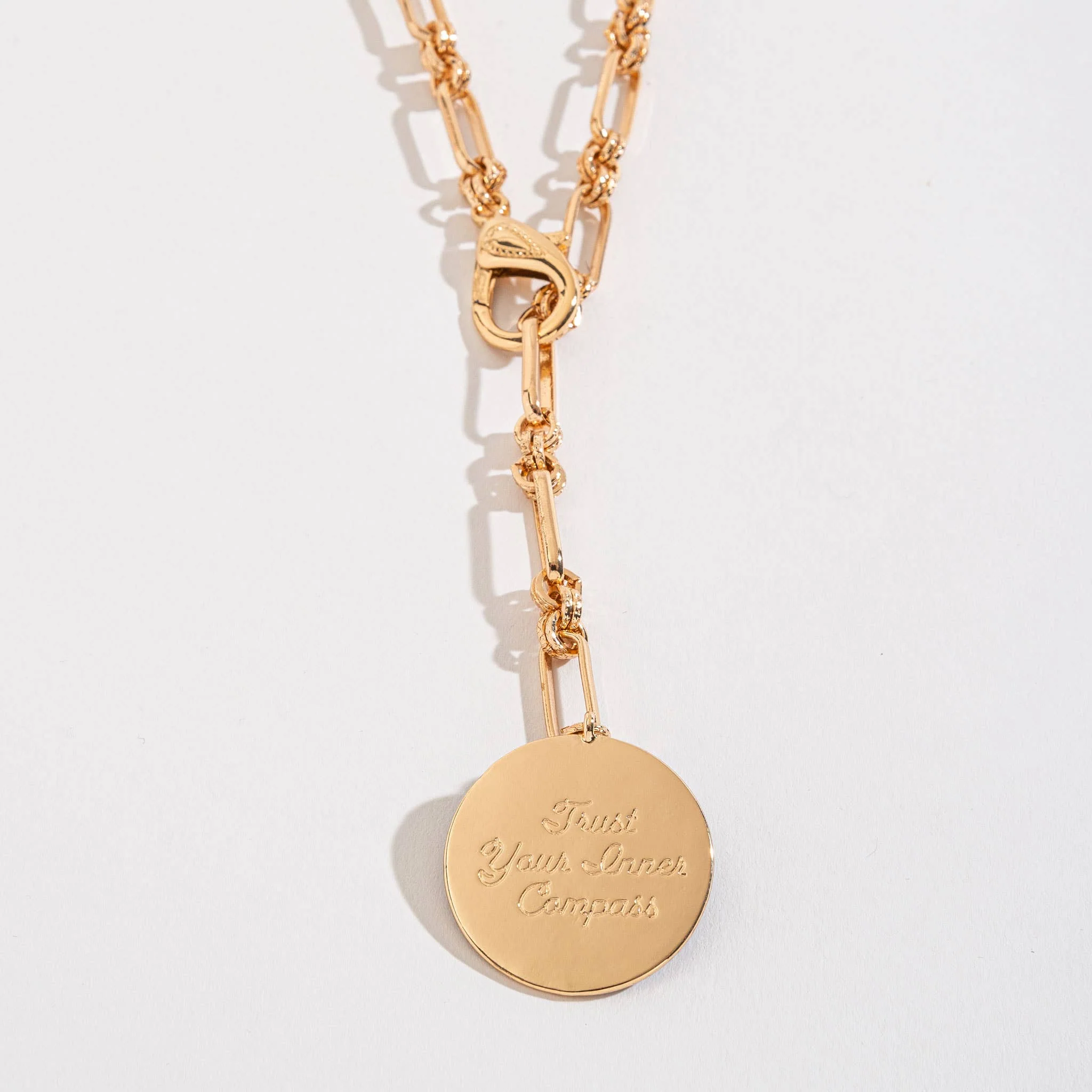 Compass Hidden Message Chain Pendant Necklace in Gold, Silver, or Black | "Trust Your Inner Compass" Gift Necklace - Image 5
