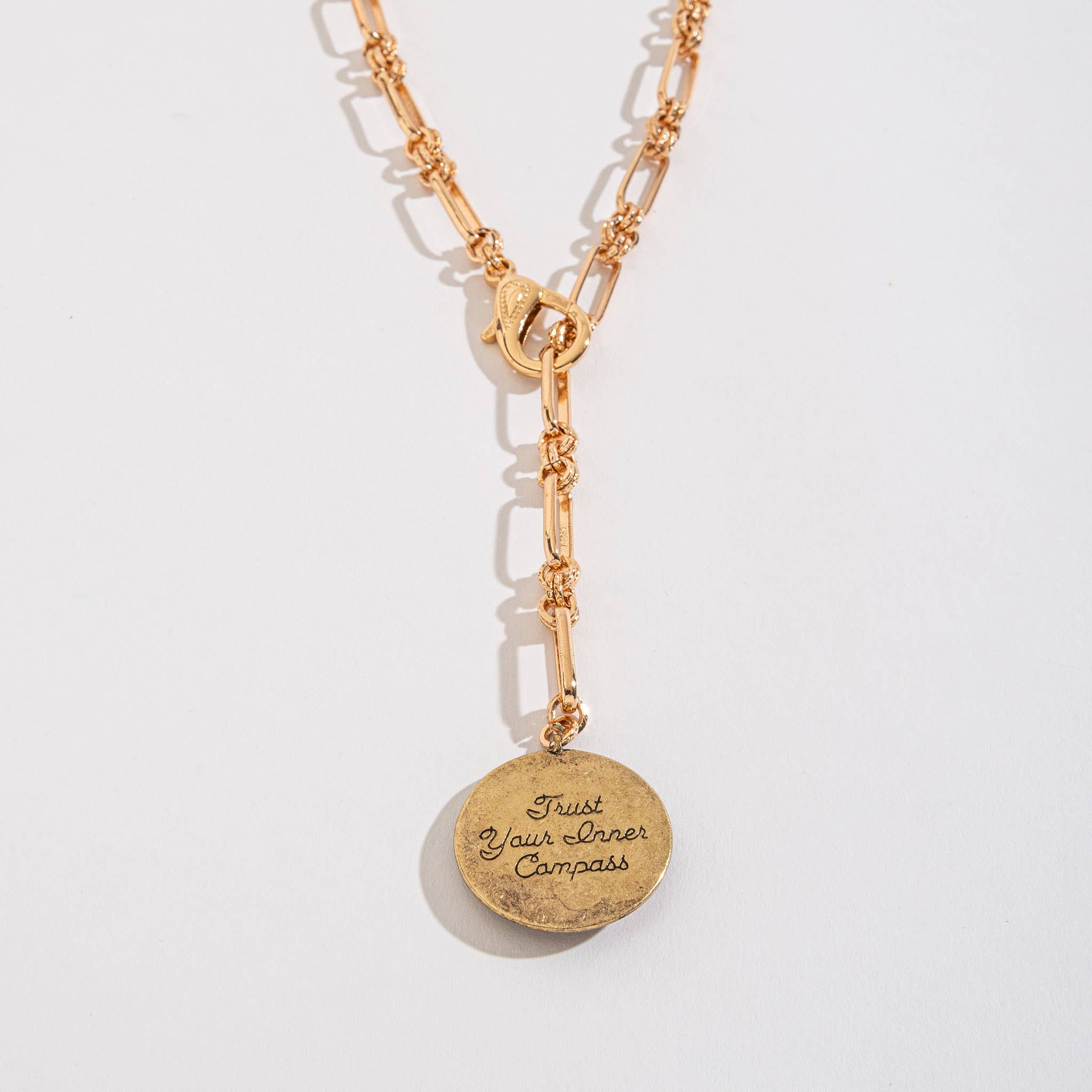 Compass Hidden Message Chain Pendant Necklace in Gold, Silver, or Black | "Trust Your Inner Compass" Gift Necklace - Image 7