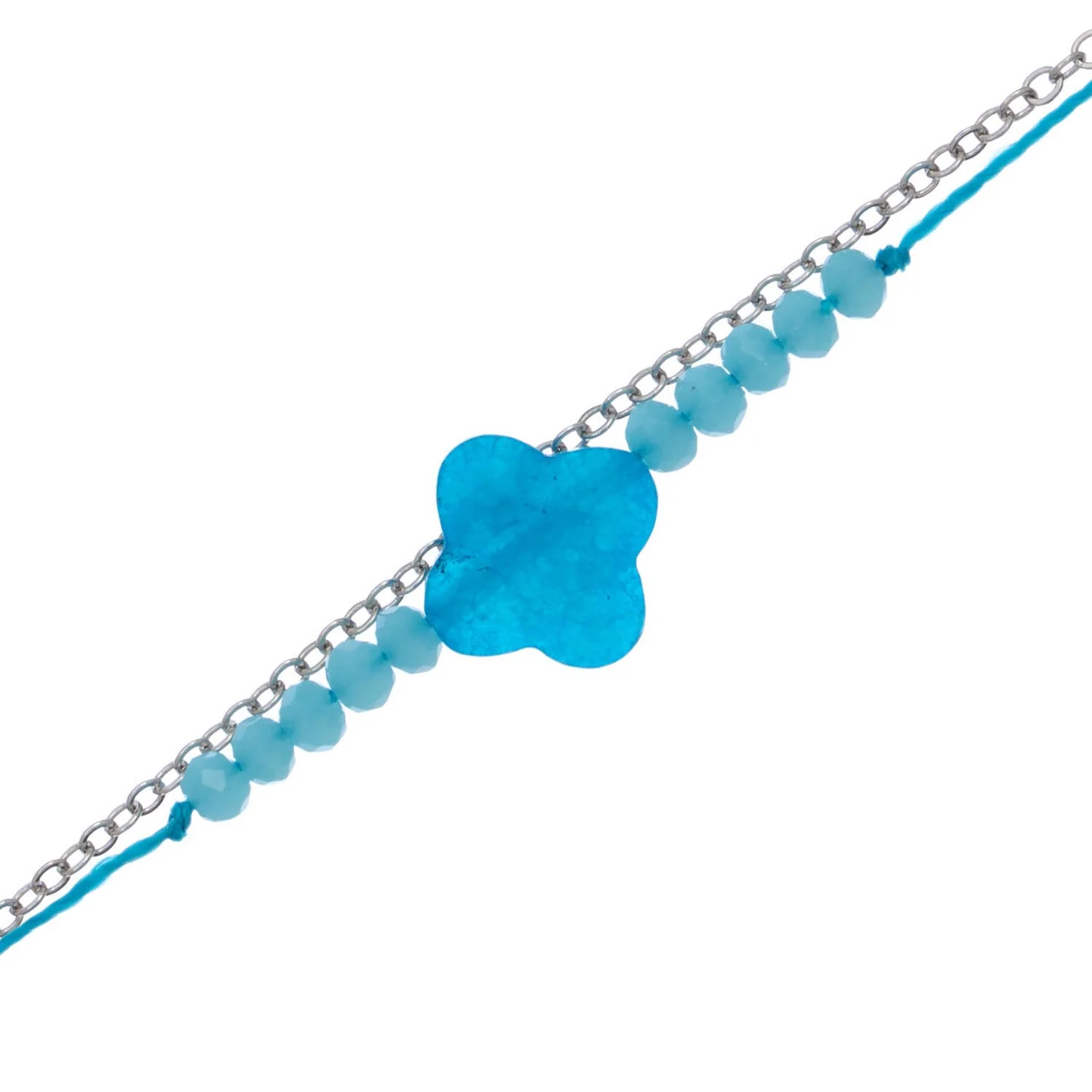 Sea Glass Anklet | Light Blue, Pink & Green Delicate Ankle Bracelet - Image 3
