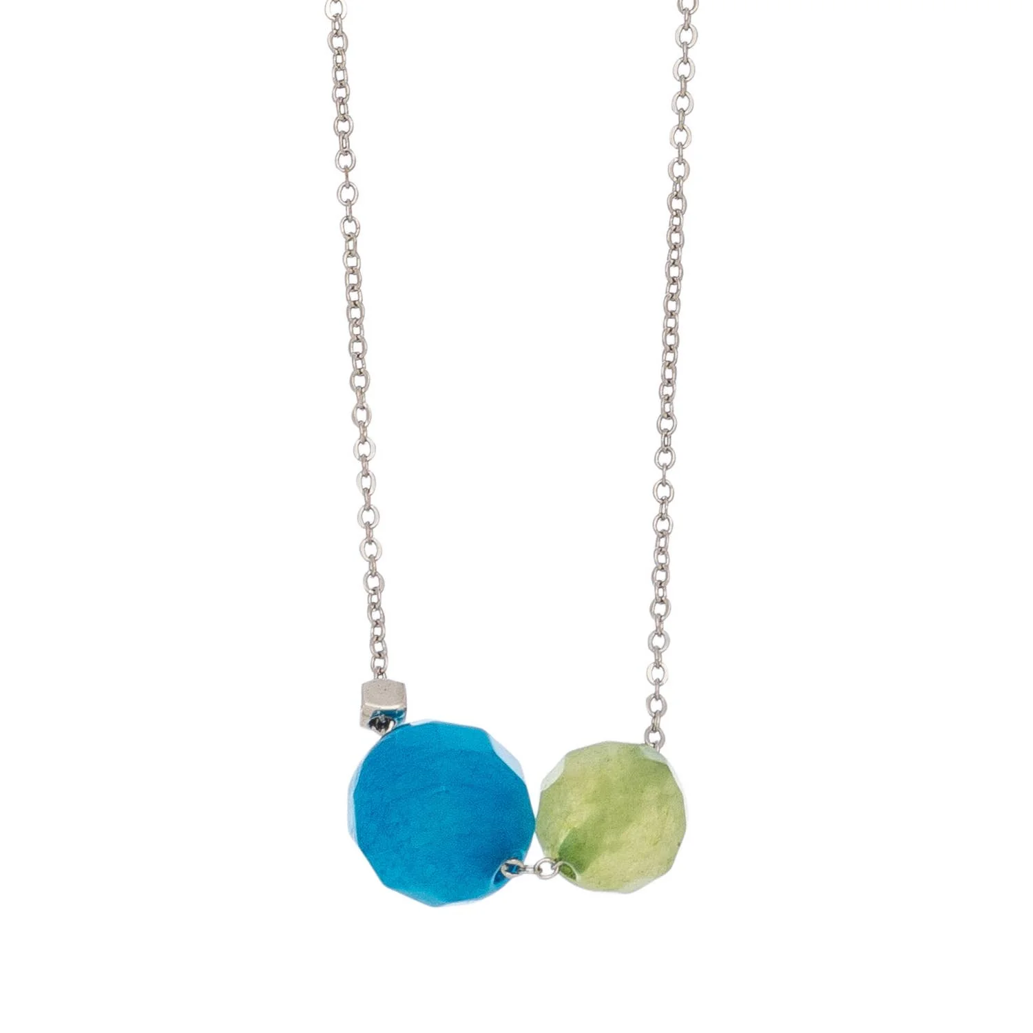 Two Color Genuine Sea Glass Necklace | Sterling Silver Jewelry - Image 3