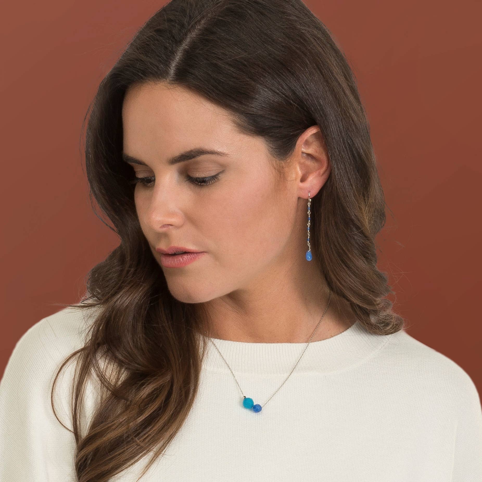 Two Color Genuine Sea Glass Necklace | Sterling Silver Jewelry - Image 4