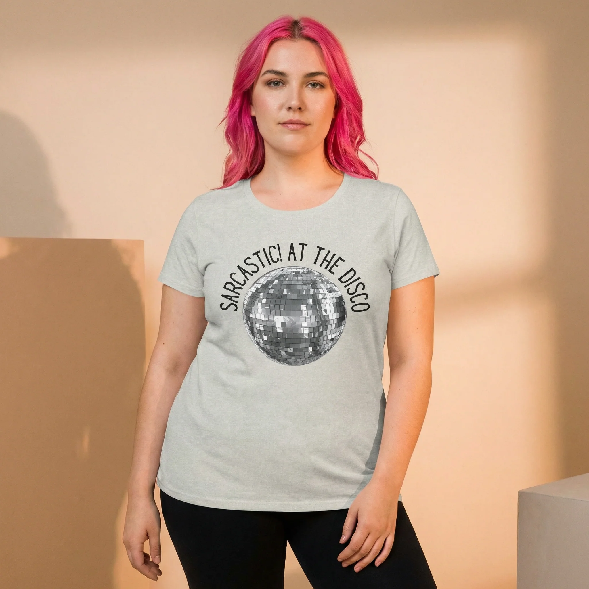 Sarcastic! at the Disco Women's Midweight Cotton Tee - Image 14