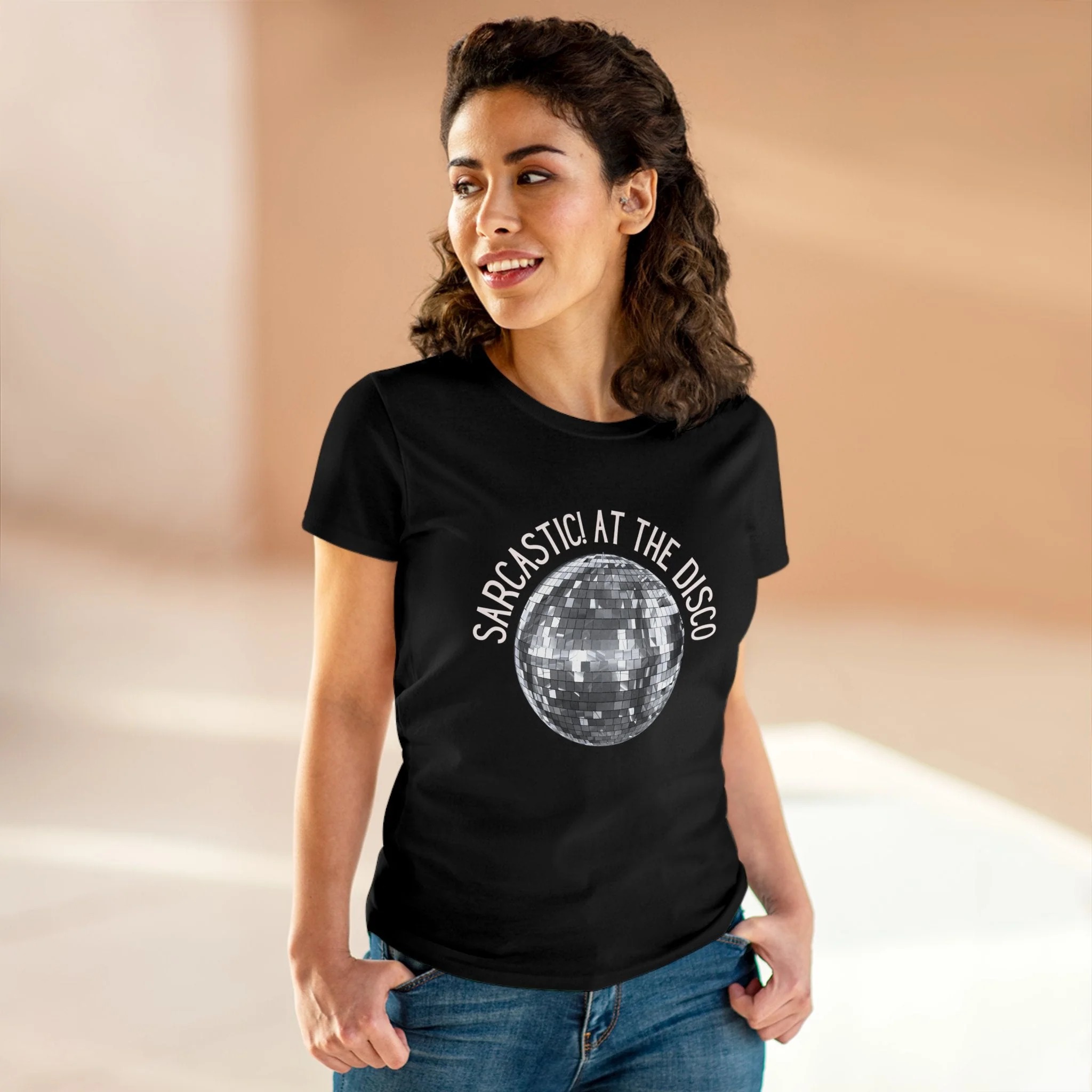 Sarcastic! at the Disco Women's Midweight Cotton Tee - Image 2