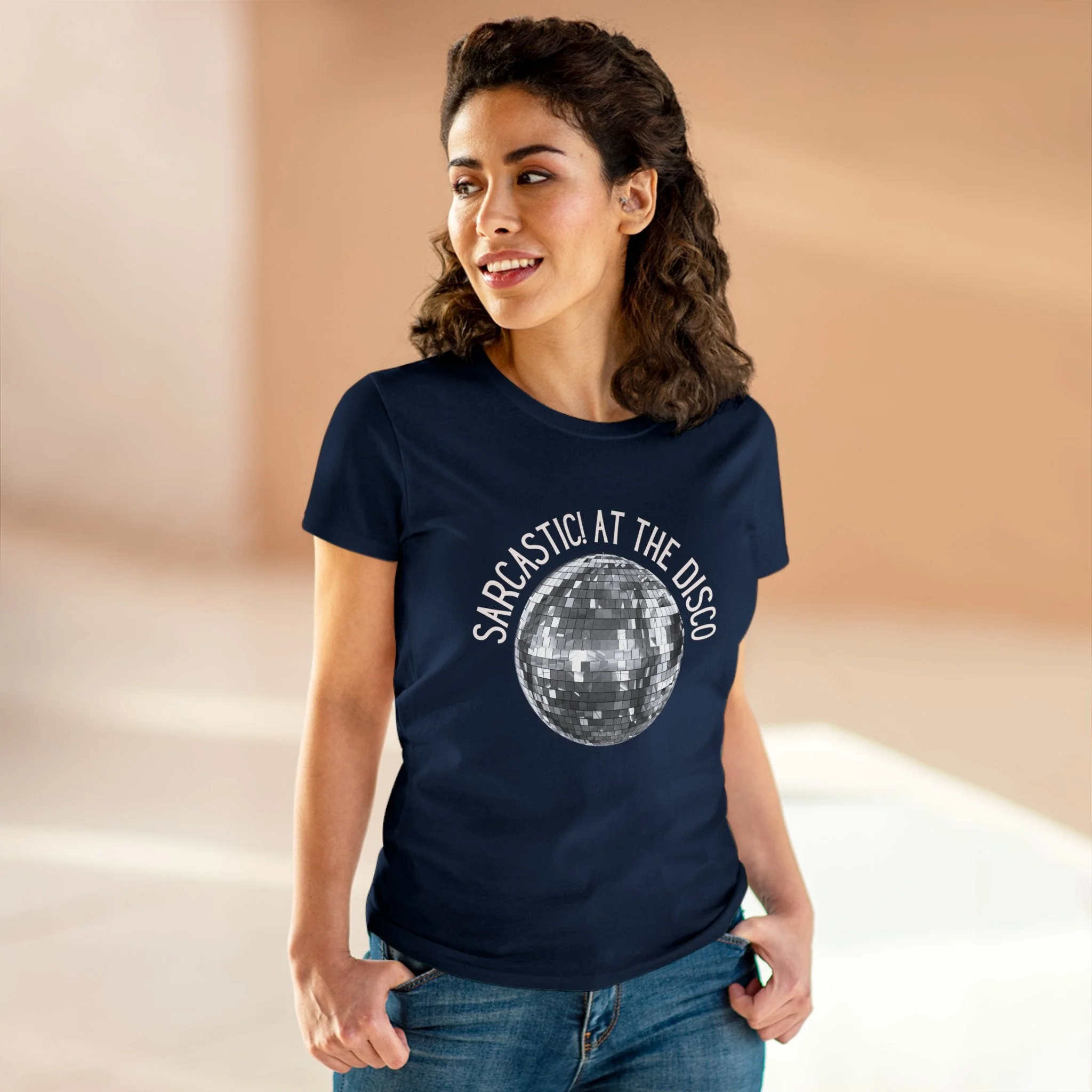 Sarcastic! at the Disco Women's Midweight Cotton Tee - Image 3