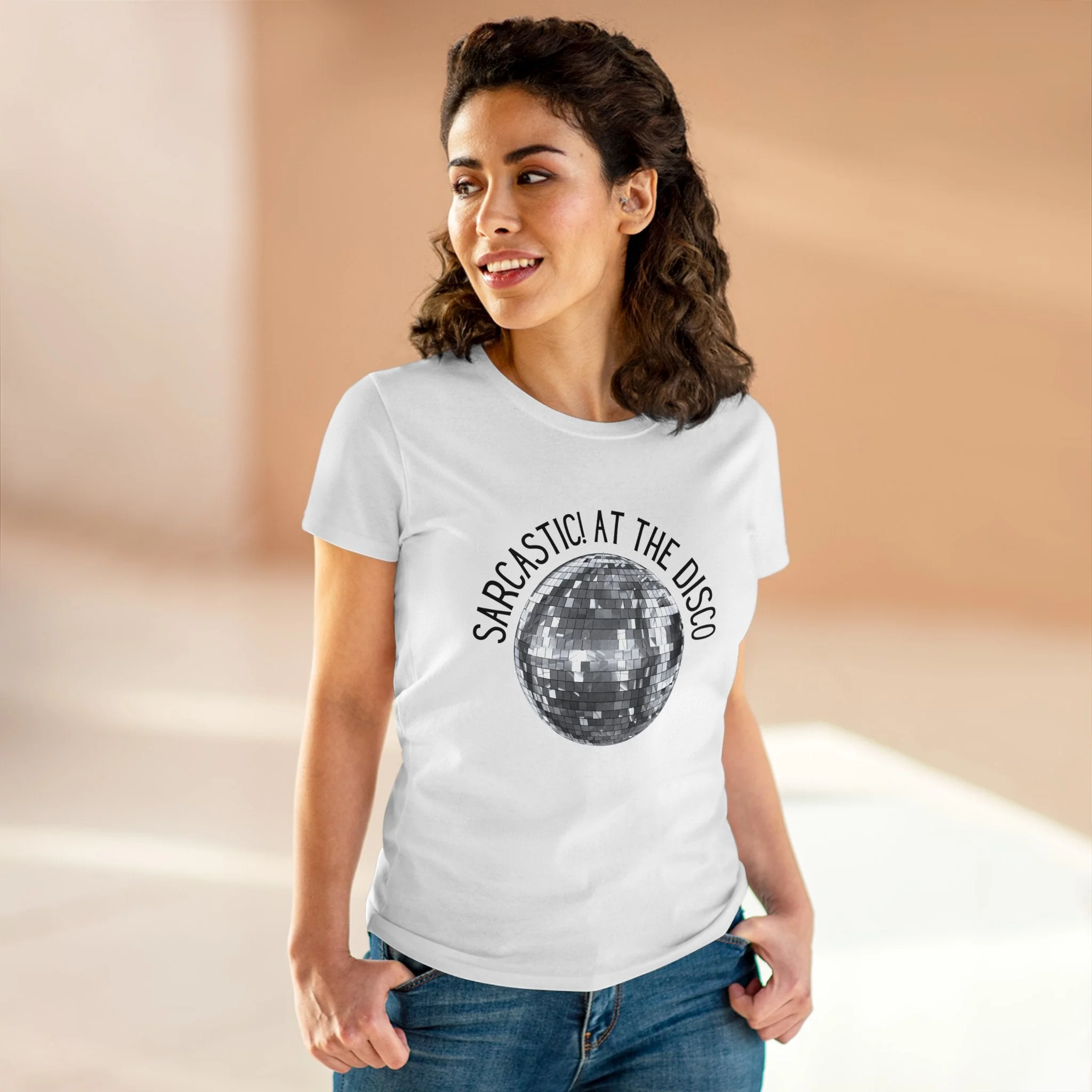 Sarcastic! at the Disco Women's Midweight Cotton Tee - Image 4