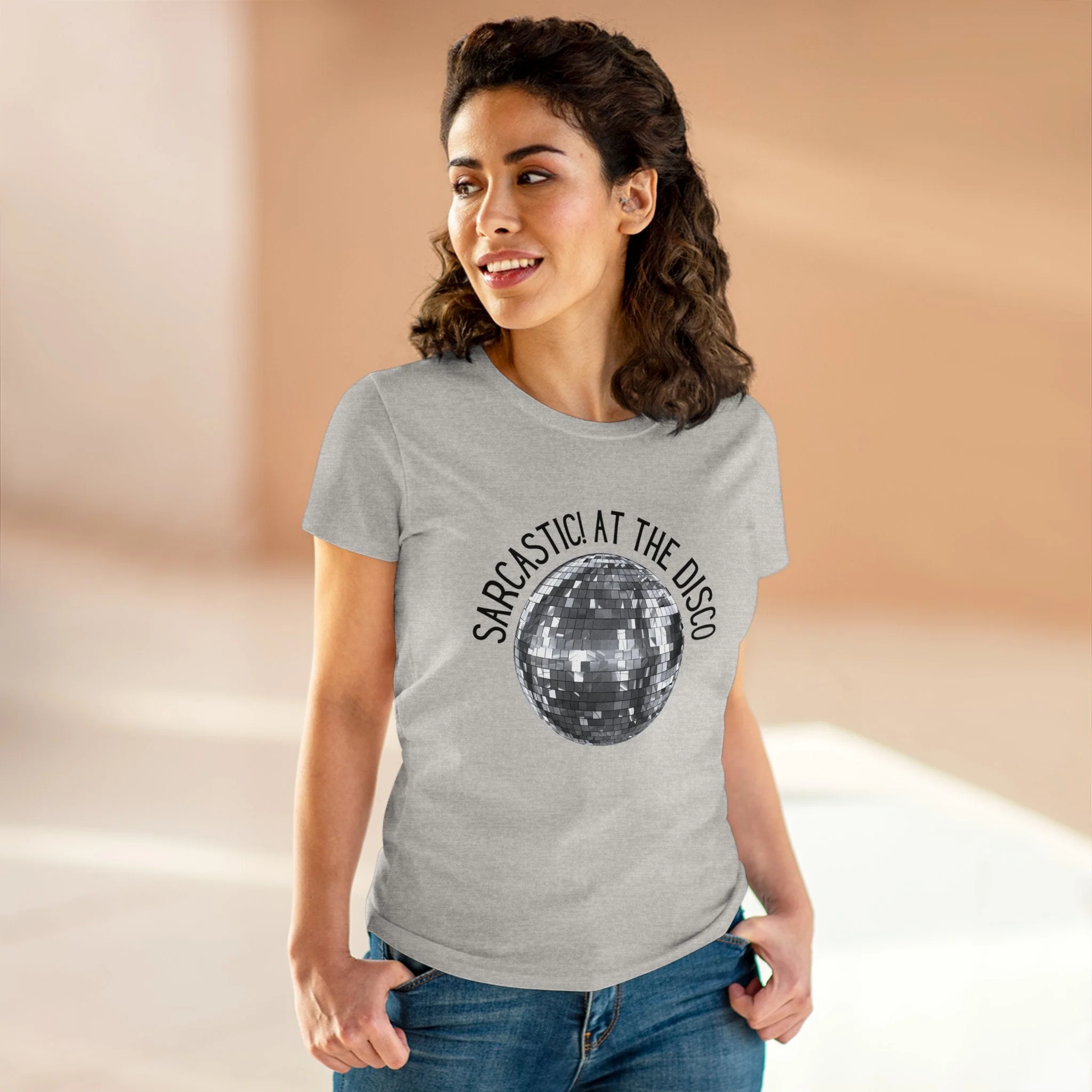 Sarcastic! at the Disco Women's Midweight Cotton Tee - Image 6