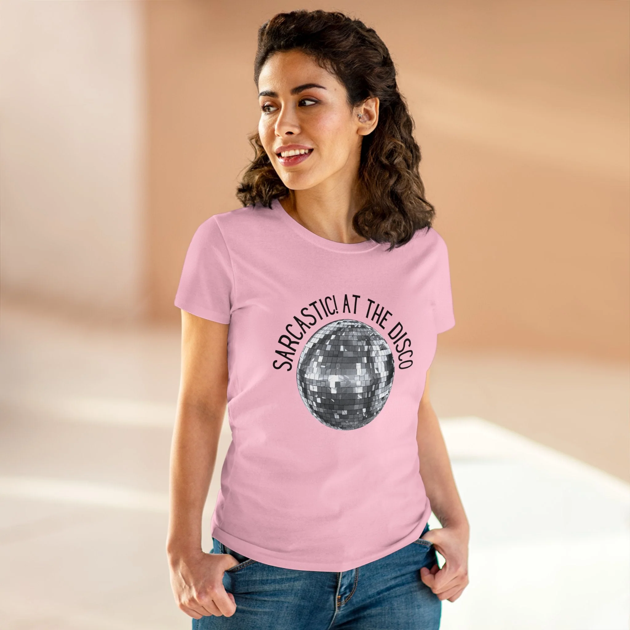 Sarcastic! at the Disco Women's Midweight Cotton Tee - Image 7