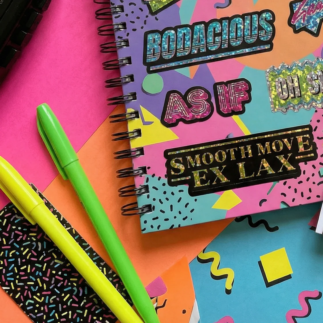 Say It 80's Style Glitter Stickers | Totally Tubular, Smooth Move Ex Lax, Eat My Shorts... - Image 5