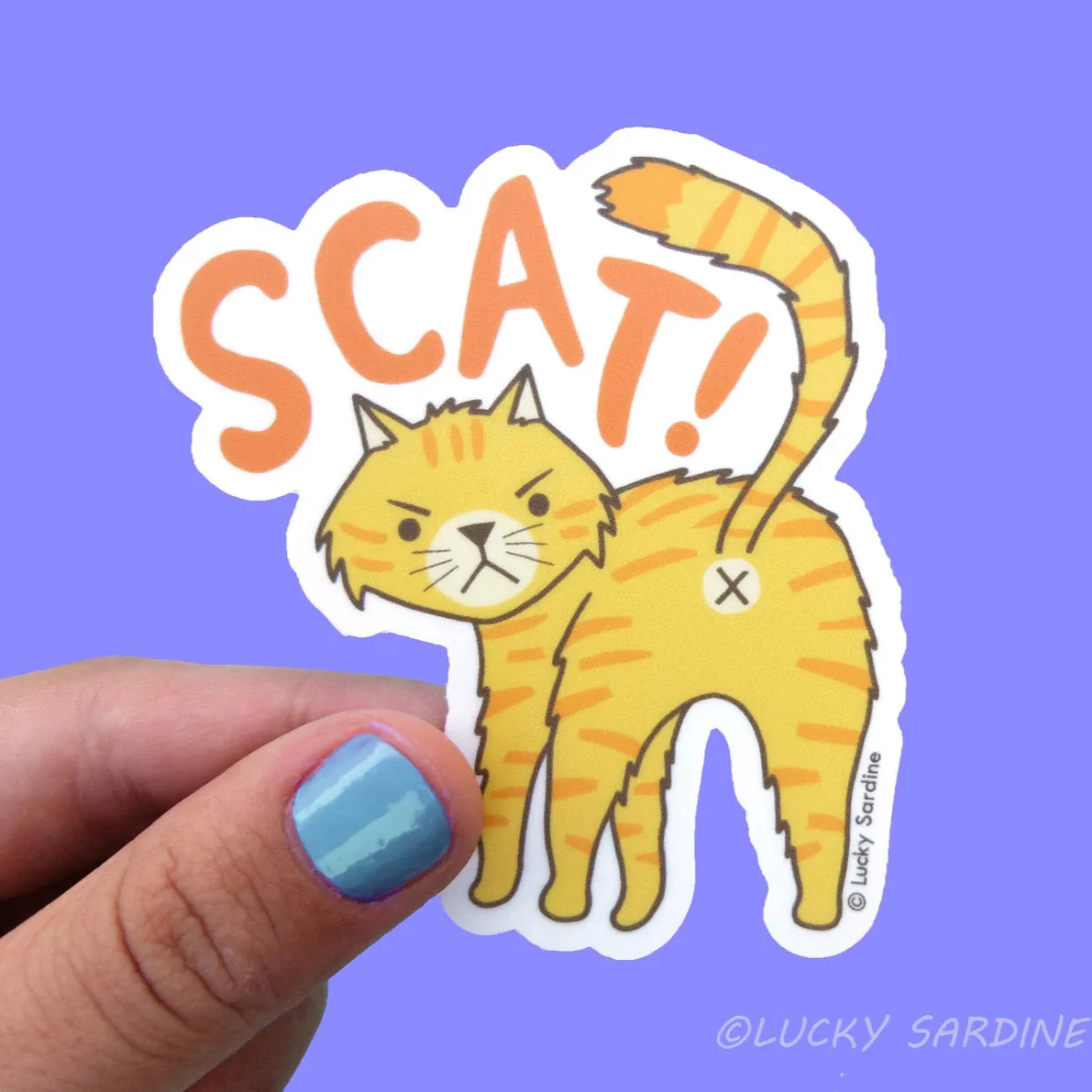 SCAT Mean Cat Vinyl Sticker