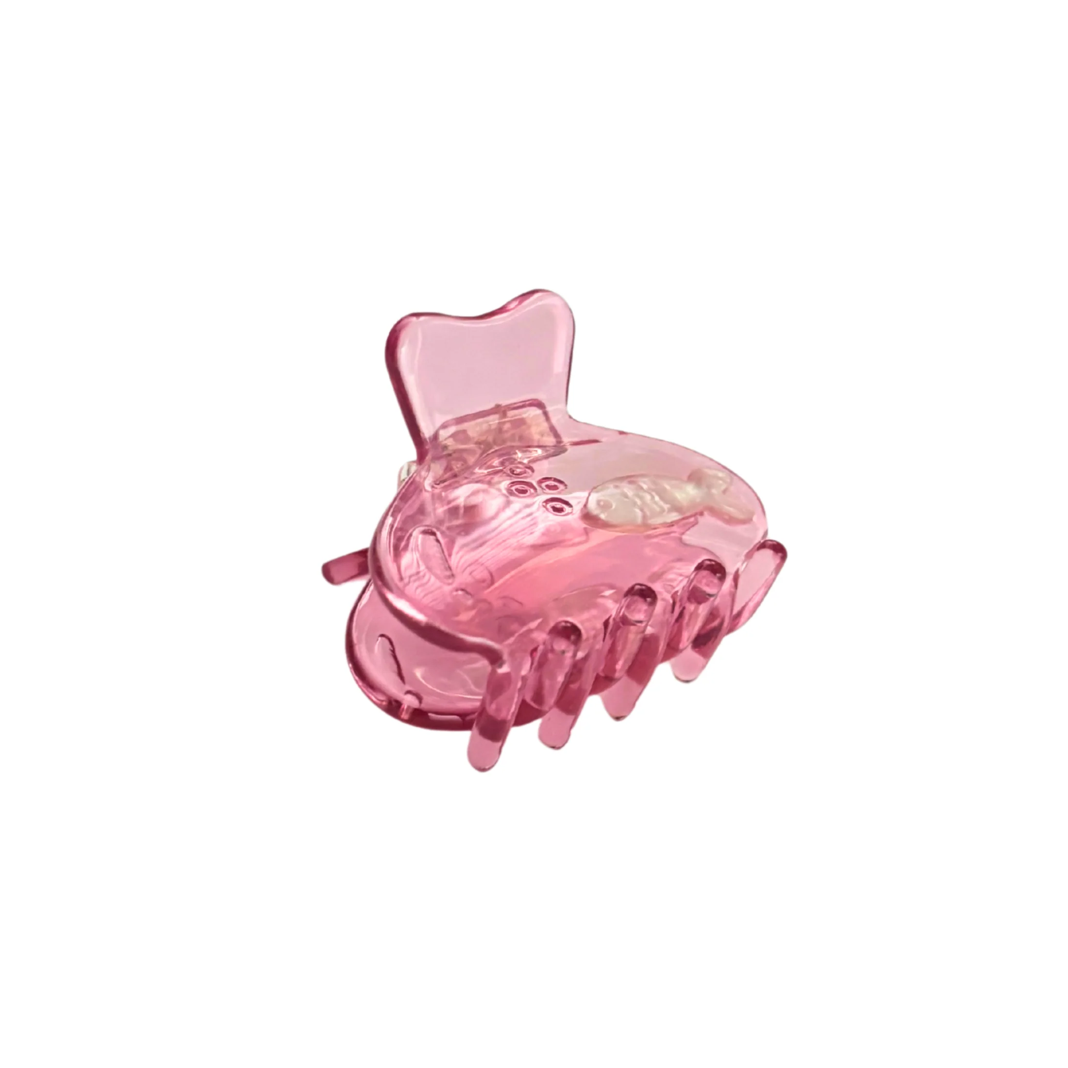 School of One Mini Fish Hair Claw in Translucent Pink - Image 7