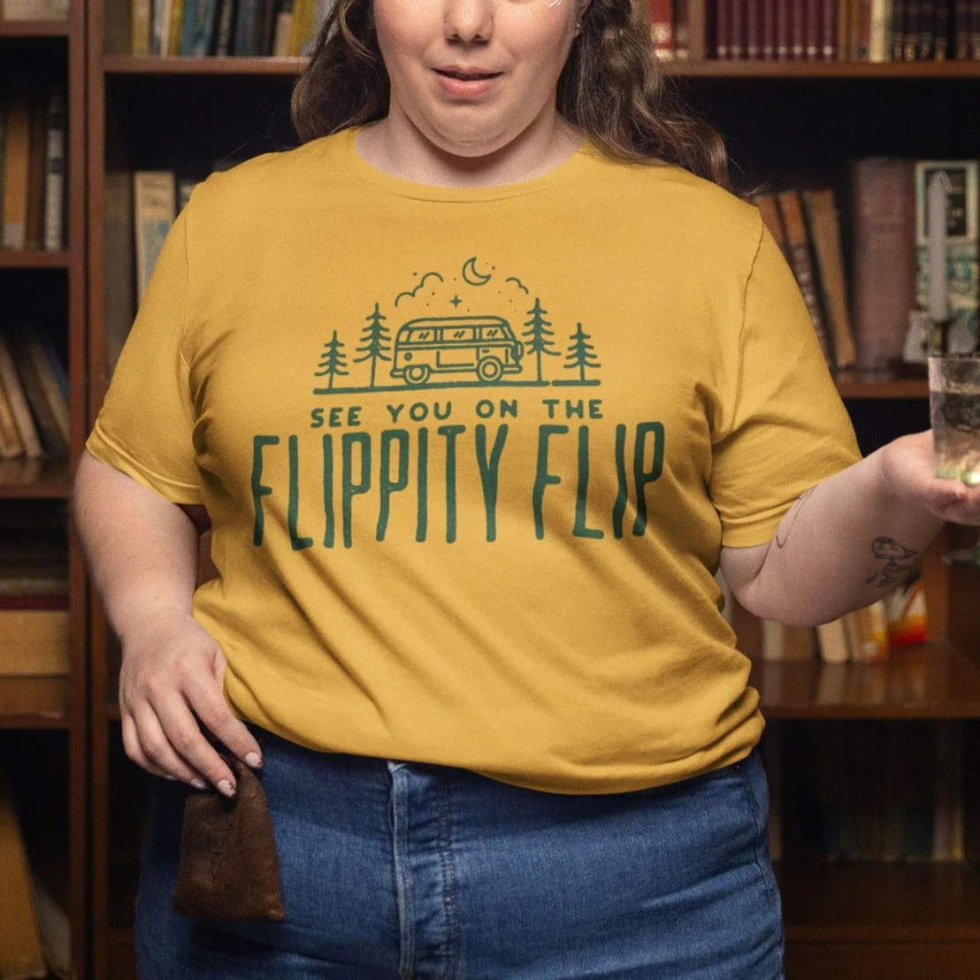 S-3X See You On The Flippity Flip Unisex T-Shirt Heather Mustard Size S-3XL | Smartass & Sass at GetBullish - Image 4