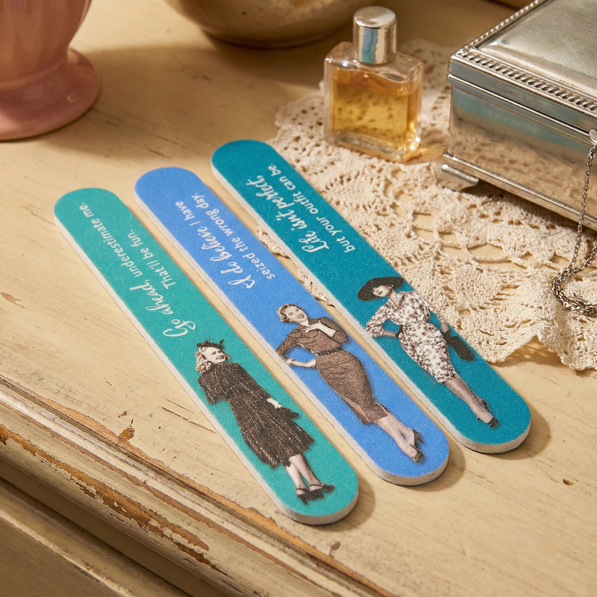 Seized Day Emery Boards Vintage-Inspired Nail Files Set of 3 SME22 - Image 2