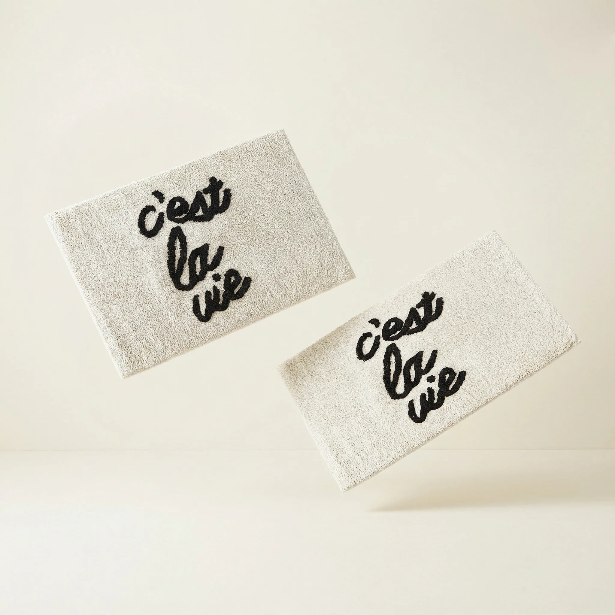 Set of 2 C'est la Vie Bath Mat | Soft Bathroom Rug | 20" x 30" - Image 5