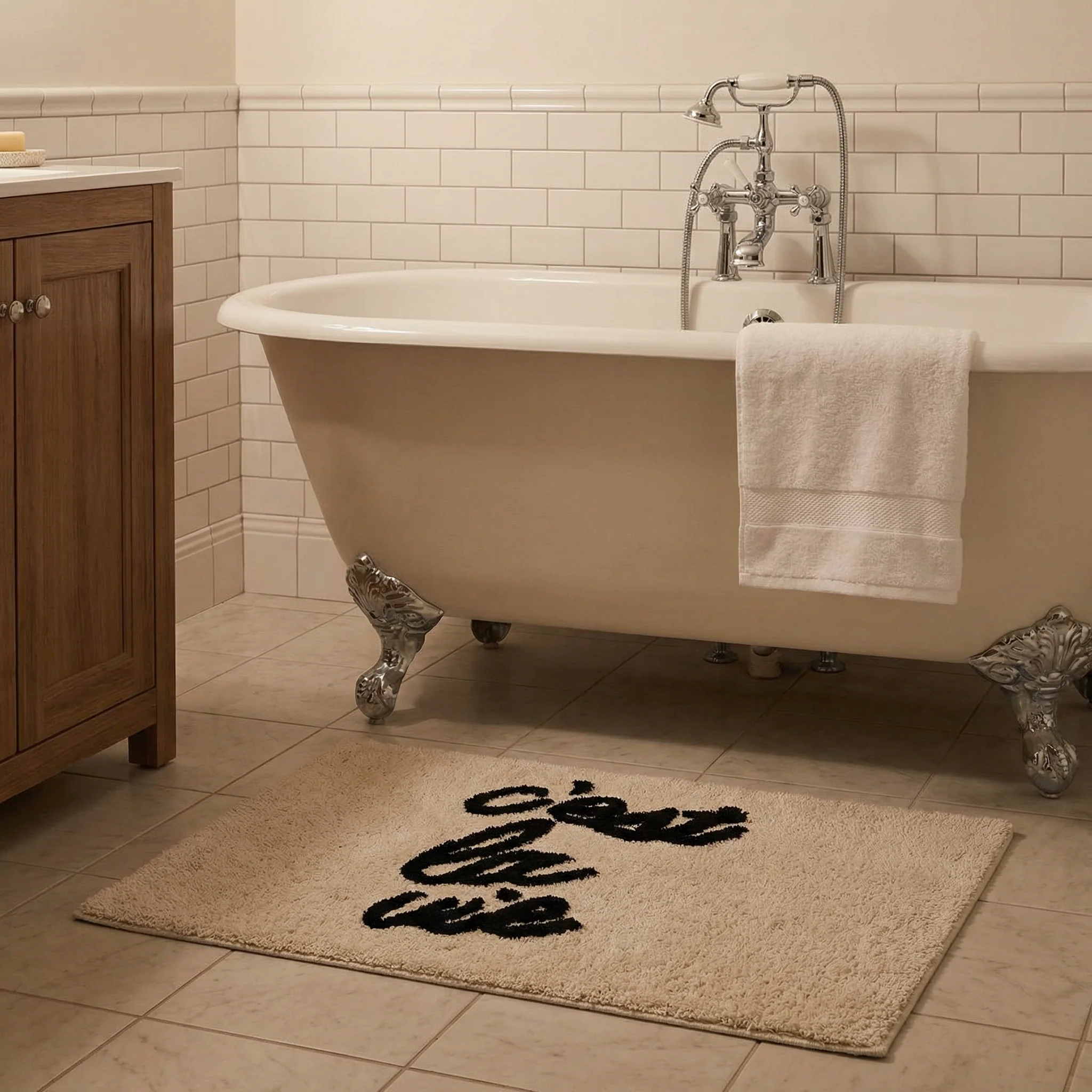 Set of 2 C'est la Vie Bath Mat | Soft Bathroom Rug | 20" x 30" - Image 6