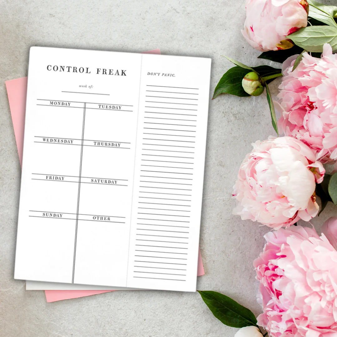 Set of 2 Copy of Control Freak Weekly List Notepad | 8.5" x 11" Desk Planner - Image 5