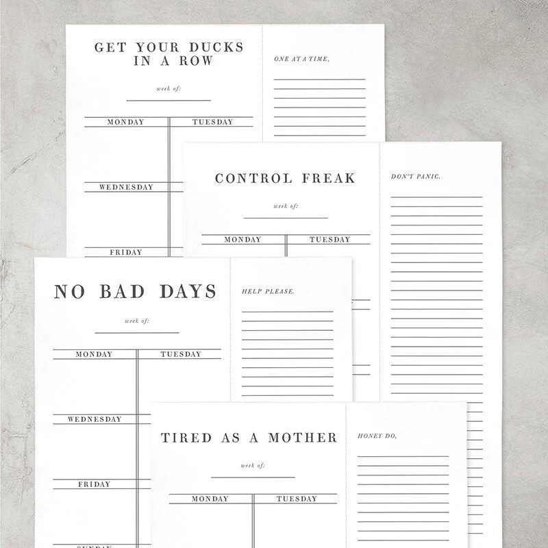 Set of 2 Copy of Control Freak Weekly List Notepad | 8.5" x 11" Desk Planner - Image 7