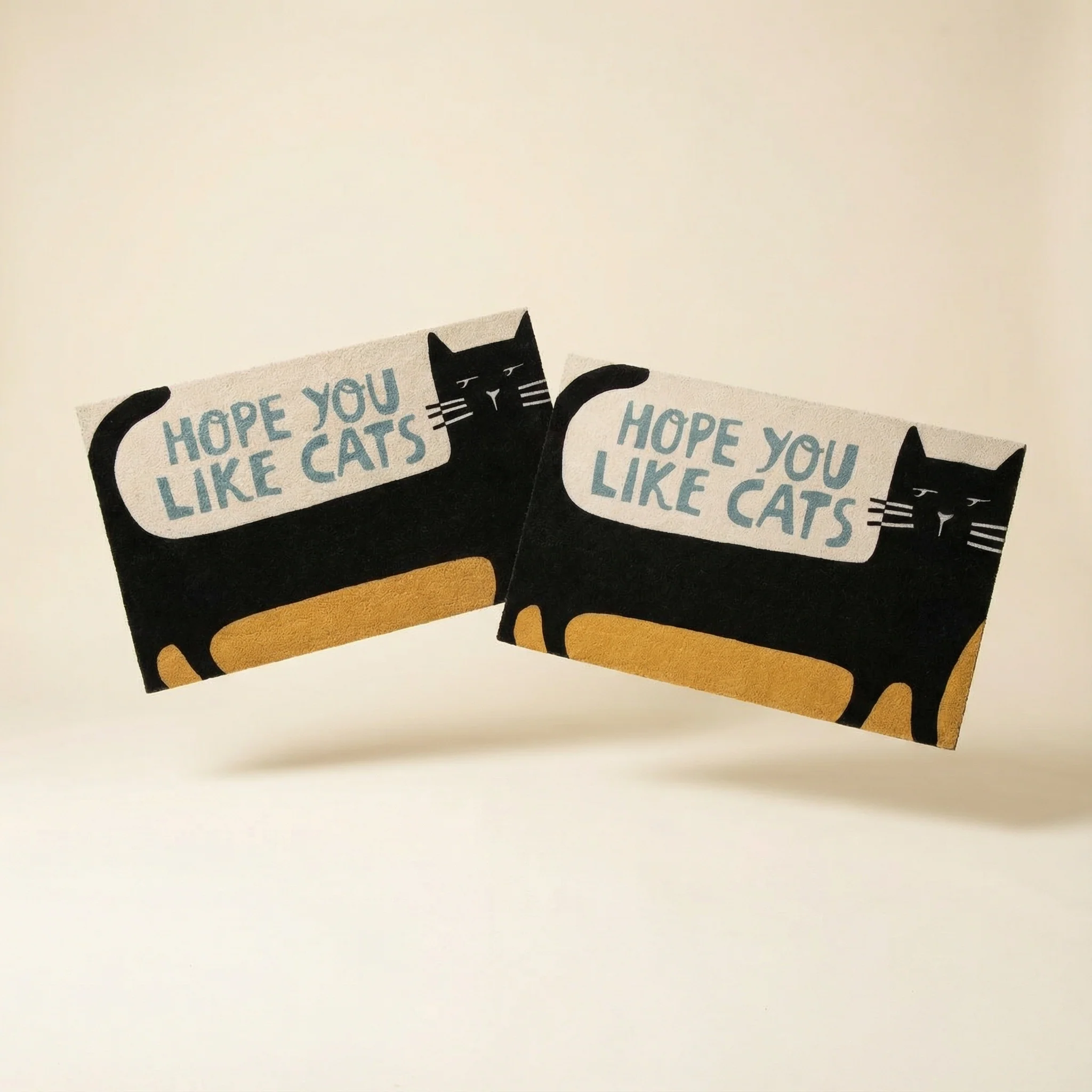 Set of 2 Hope You Like Cats Doormat Entryway Indoor/Outdoor Rug | 34" x 20 | Slip-Resistant Backing - Image 9