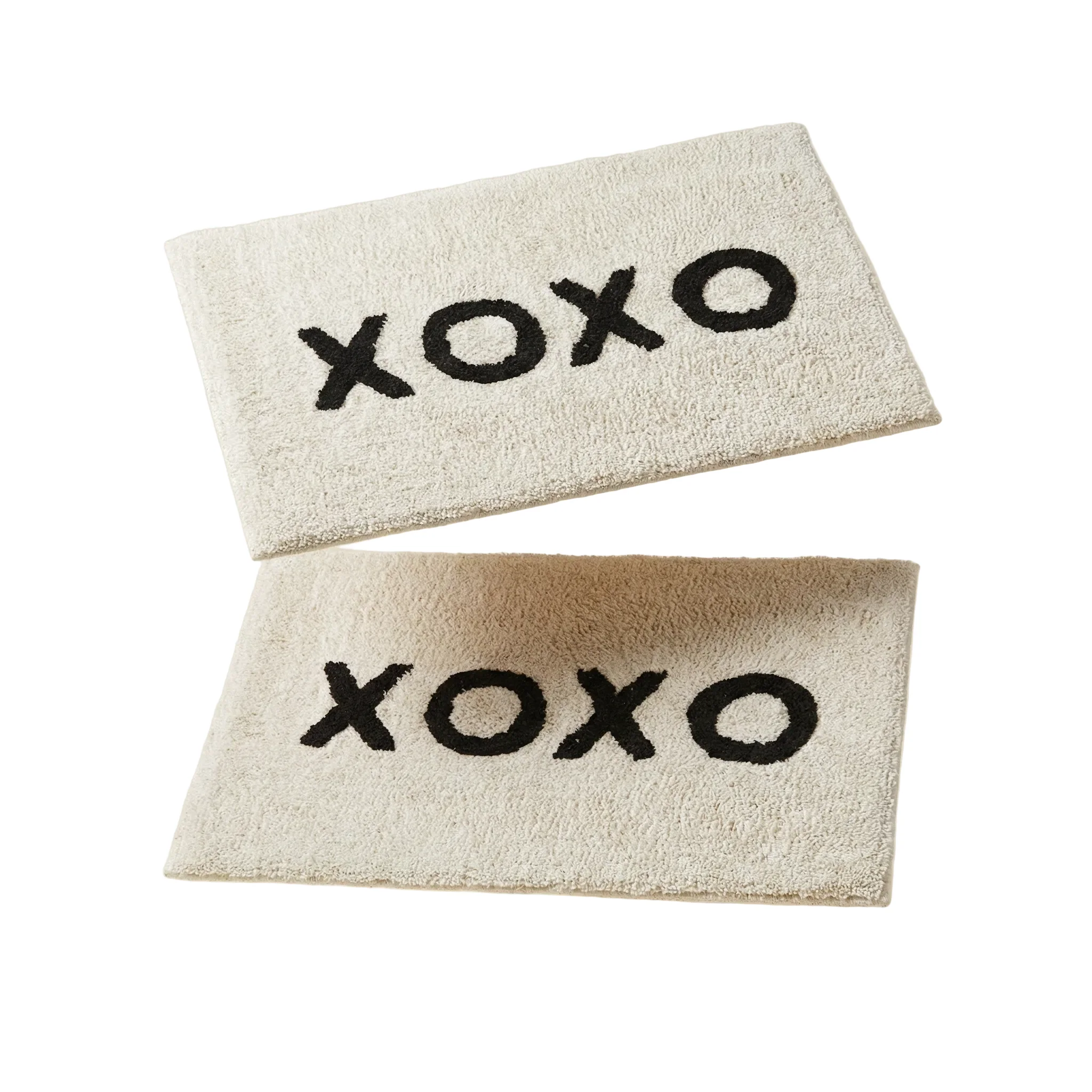 Set of 2 XOXO Bath Mat | Soft Cotton Indoor Rug | 20" x 30" - Image 9