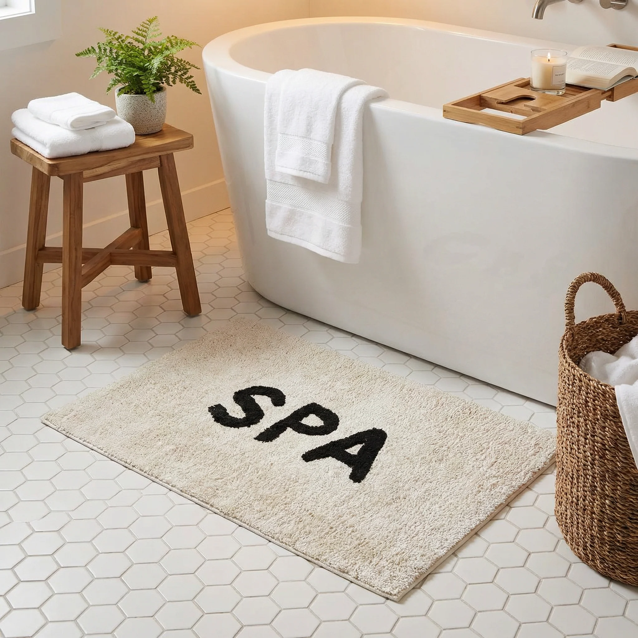 Set of 3 Soft Cotton Bath Mat Bundle | 20" x 30" Rug - Image 9