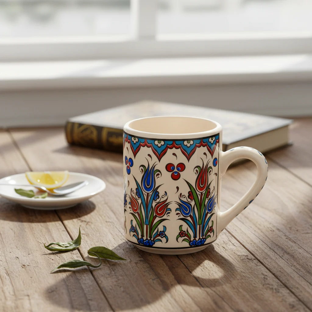 Set of 4 Handmade in Türkiye Ceramic Botanical Mugs - 9 Styles Available - Image 3