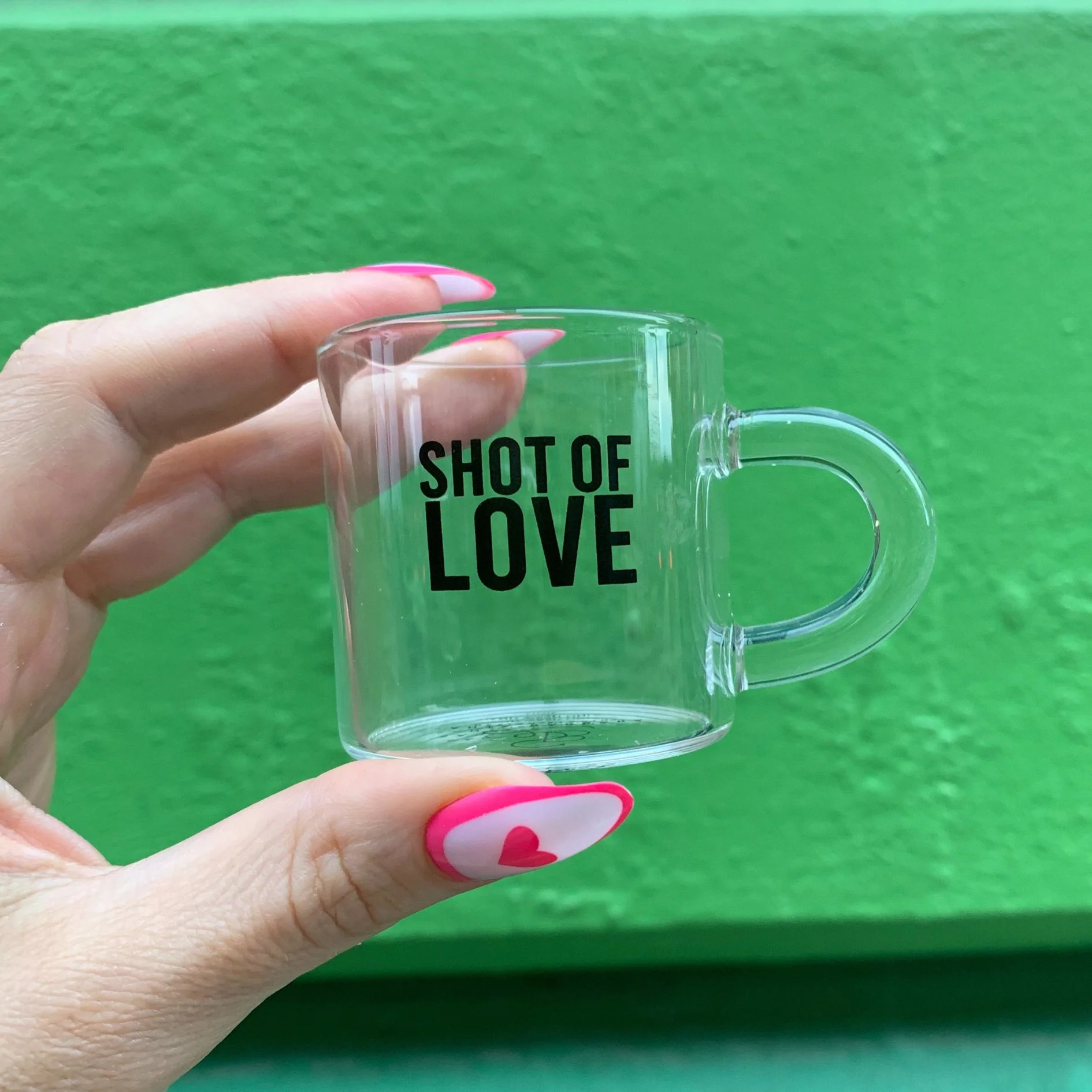 Set of 4 Shot of Love Glass Espresso Cup | Coffee Tea Clear Mug - Image 3