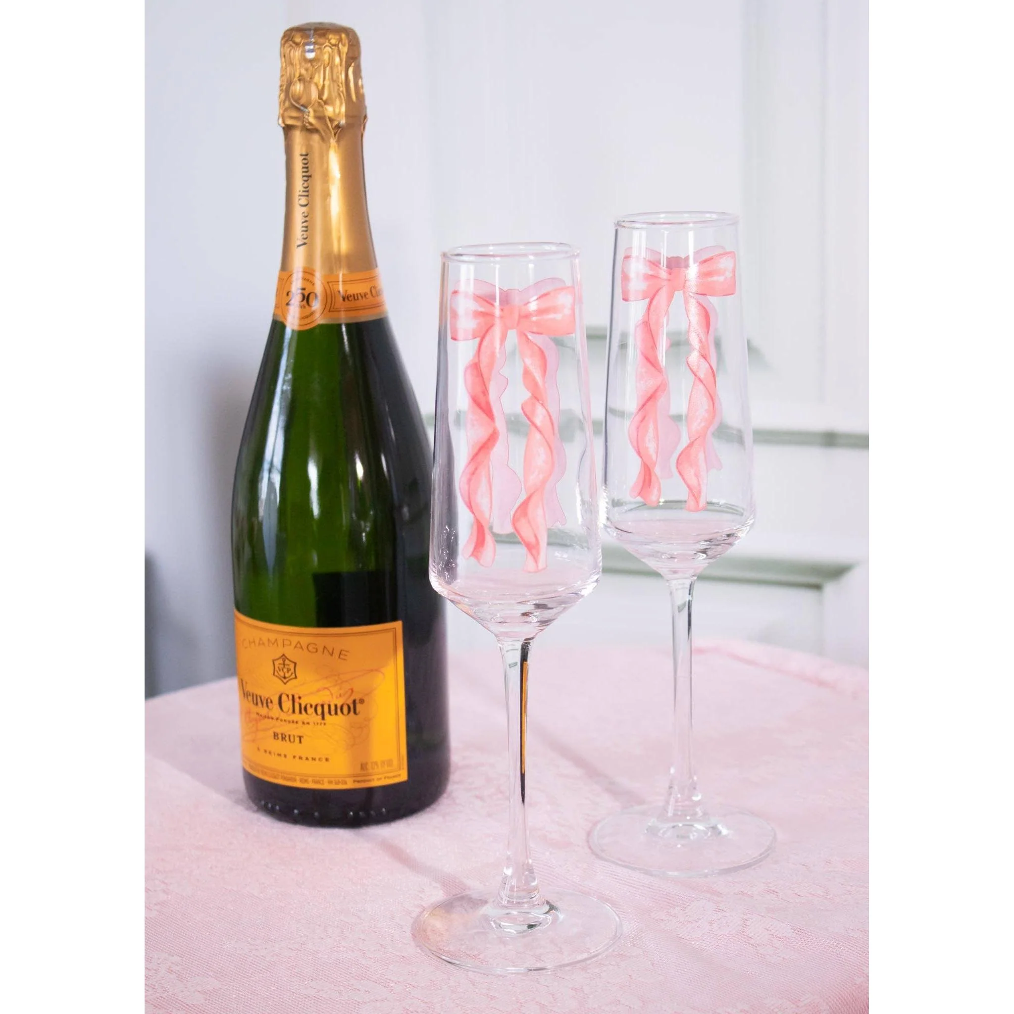 Set of 2 Bow Champagne Glasses | Coquette Bow Trend - Image 6