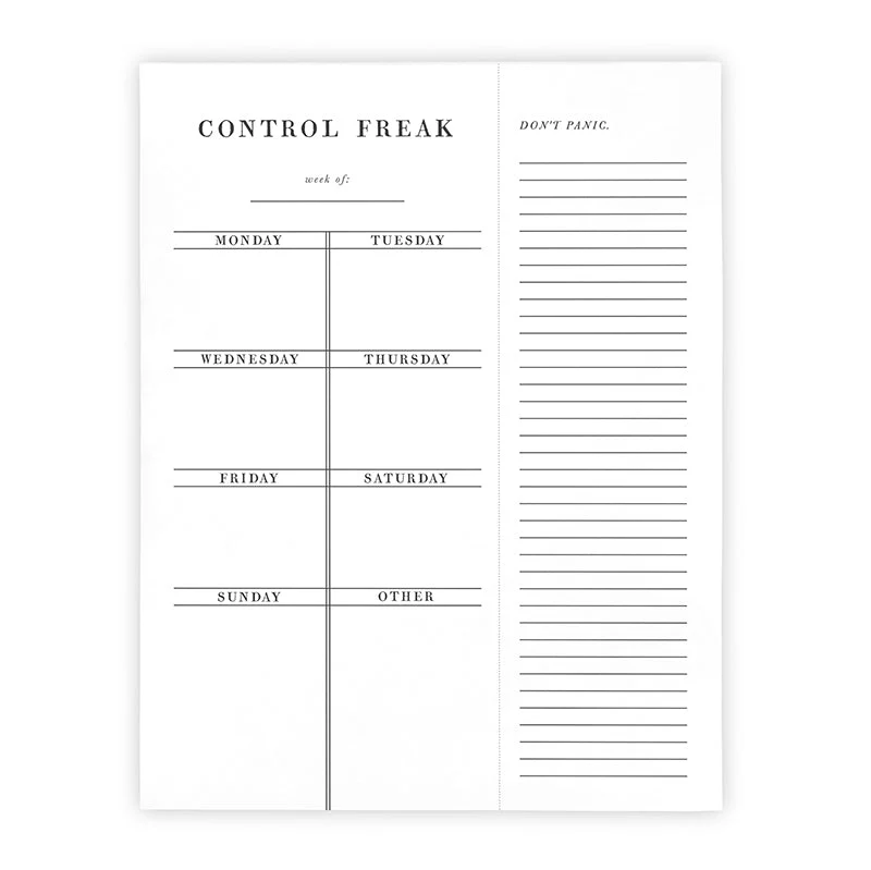 Set of 6 Copy of Control Freak Weekly List Notepad | 8.5" x 11" Desk Planner - Image 4