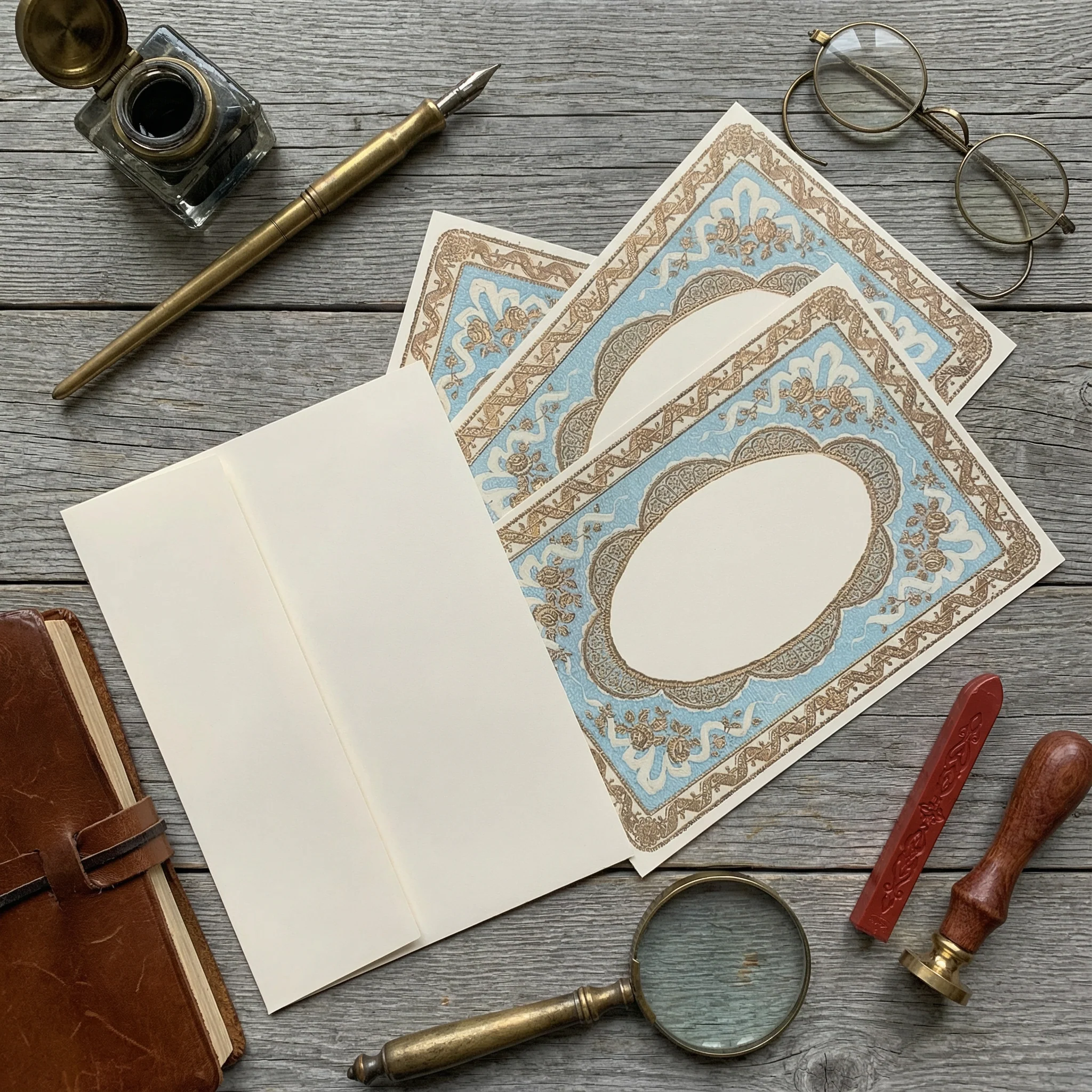 Baroque Single Sided Handmade Notecard Set of 8 - Image 6