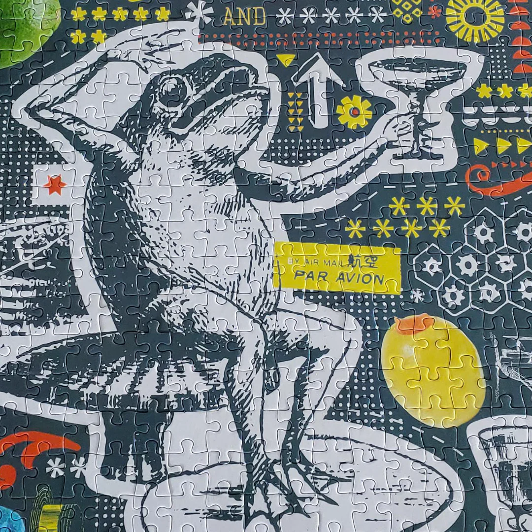 Shaken & Stirred Puzzle | Frog with Cocktail Vertical Jigsaw Puzzle | 500 Pieces - Image 4
