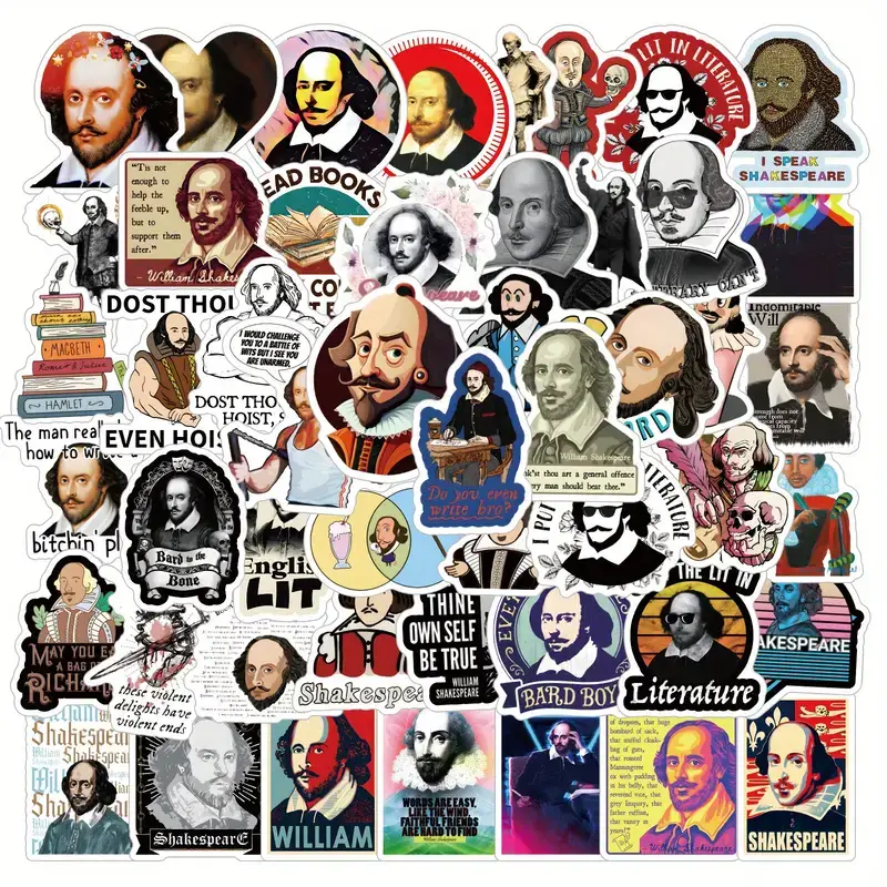 Shakespeare-Themed Sticker Pack | 20 Assorted Literary Decor Collection