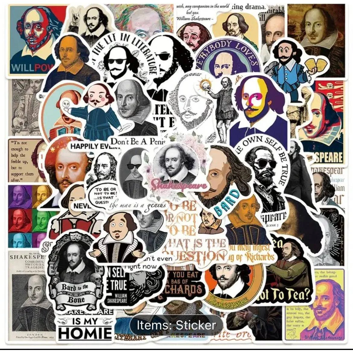 Shakespeare-Themed Sticker Pack | 20 Assorted Literary Decor Collection - Image 5