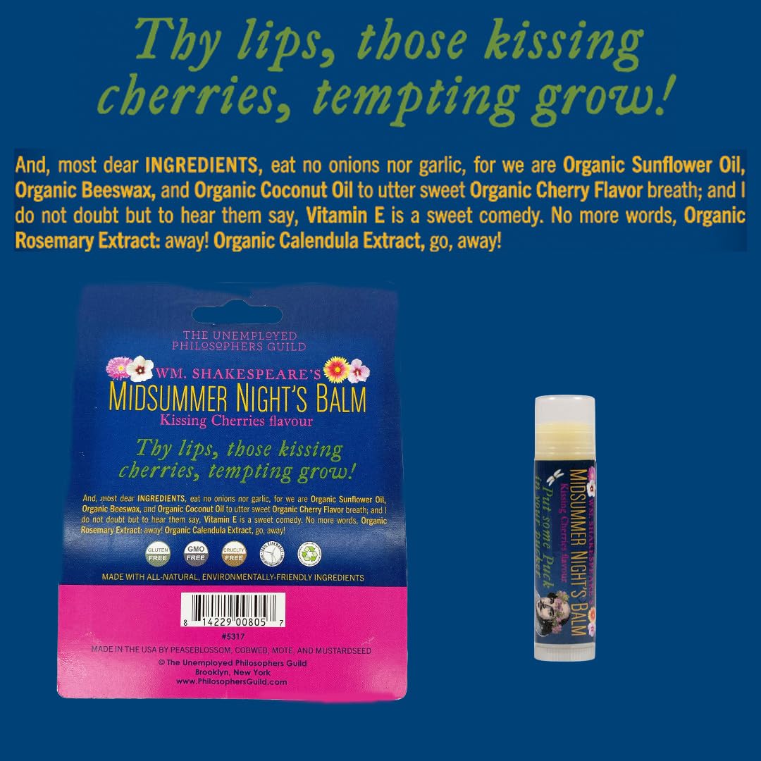 Shakespeare's Midsummer Night's Balm Kissing Cherries Flavor Lip Balm - Image 6